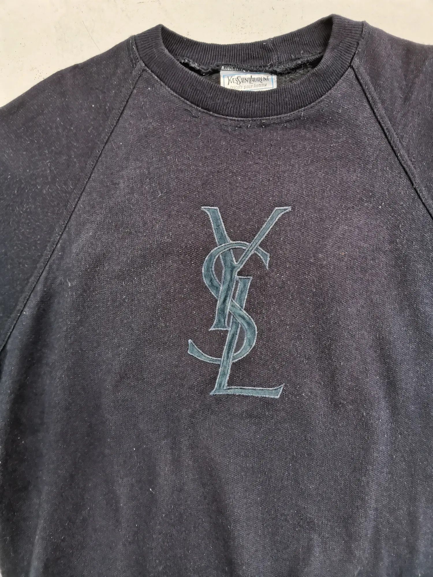 Yves Saint Laurent Yves Saint Laurent Embroidered Big Logo Sweatshirt Size US XL / EU 56 / 4 - 8 Thumbnail