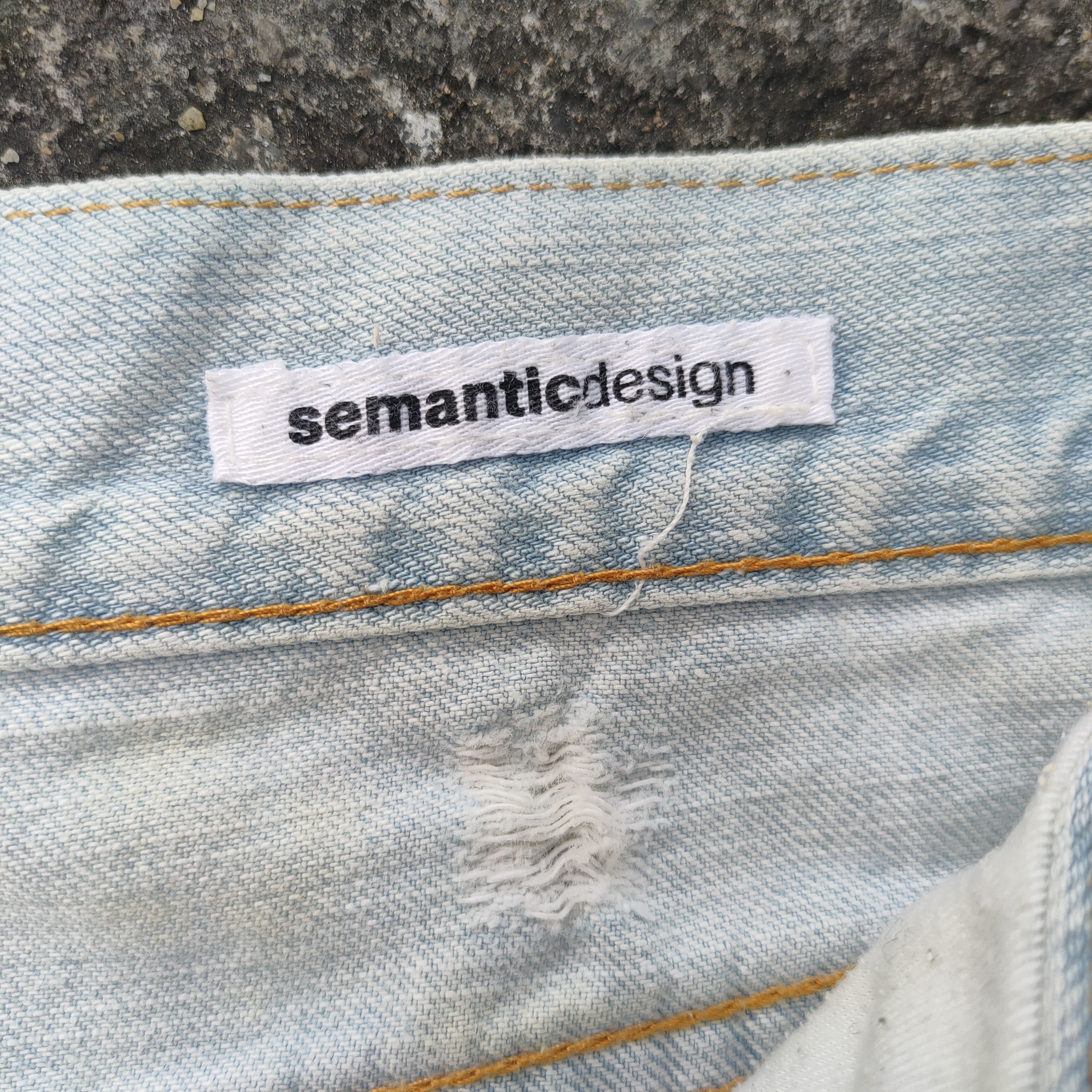 Japanese Brand × Jean × Vintage VINTAGE SEMANTIC DESIGN FLARE RIPPED LIGHT BLUE JEANS PANTS Size US 31 - 12 Thumbnail