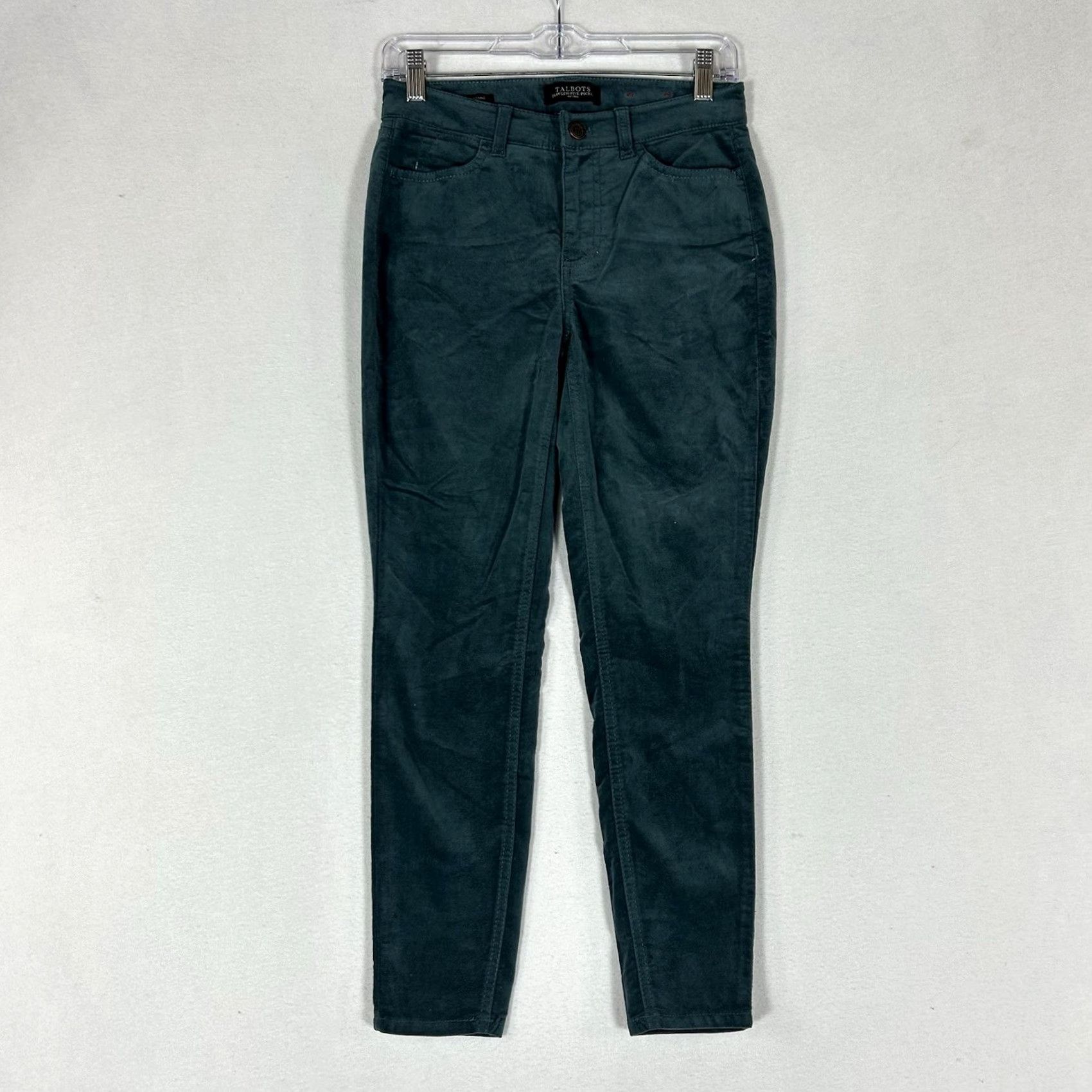Talbots Talbots Flawless Five Pockets Jegging Pants Womens 0P Green Velour 0P Jeans Skinny Pocketed Modern Classic Slim Rise Mid Petite Size 25" / US 0 / IT 36 - 2 Thumbnail