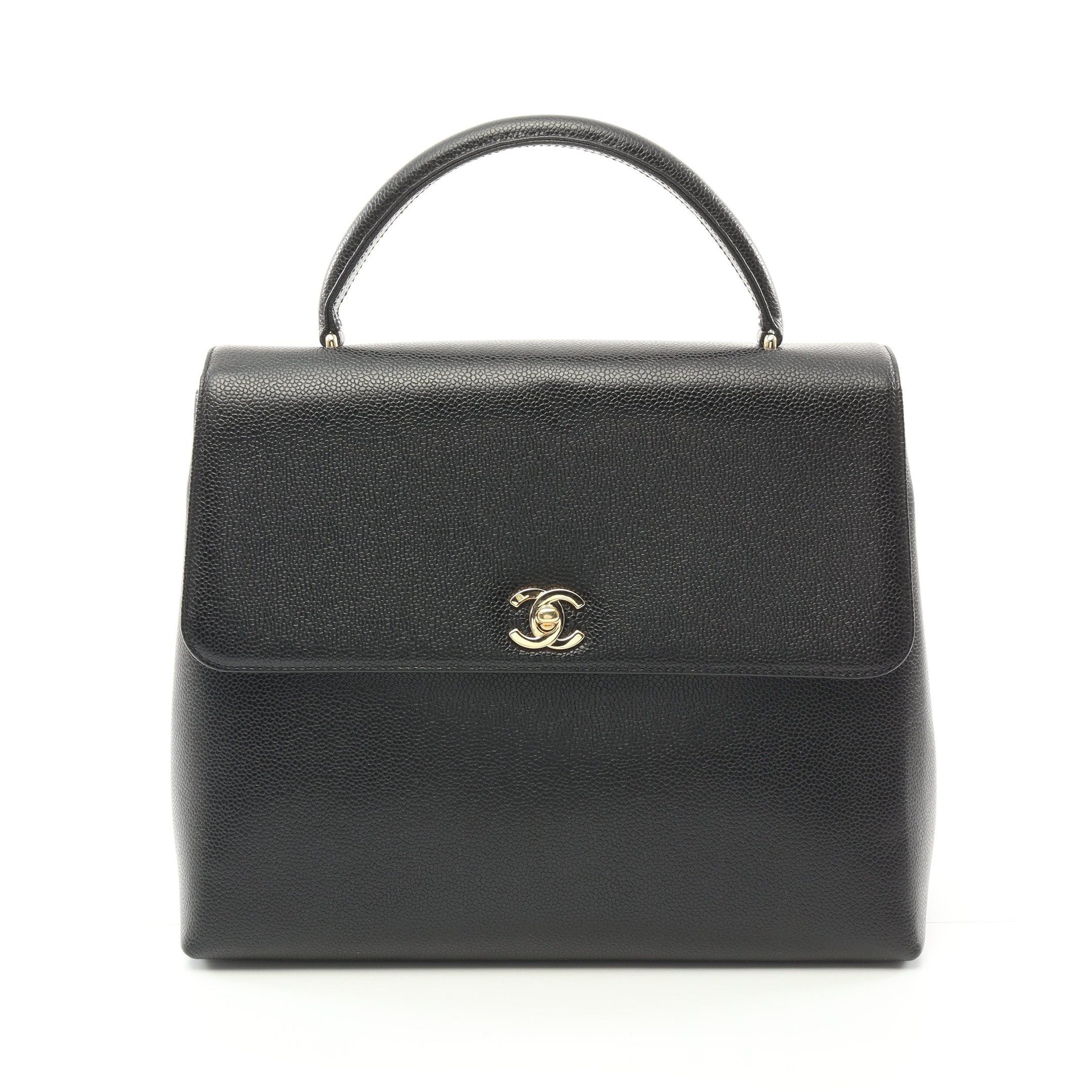 Chanel Chanel Coco Mark Handbag Caviar Skin Black Gold Hardware Size ONE SIZE - 1 Thumbnail