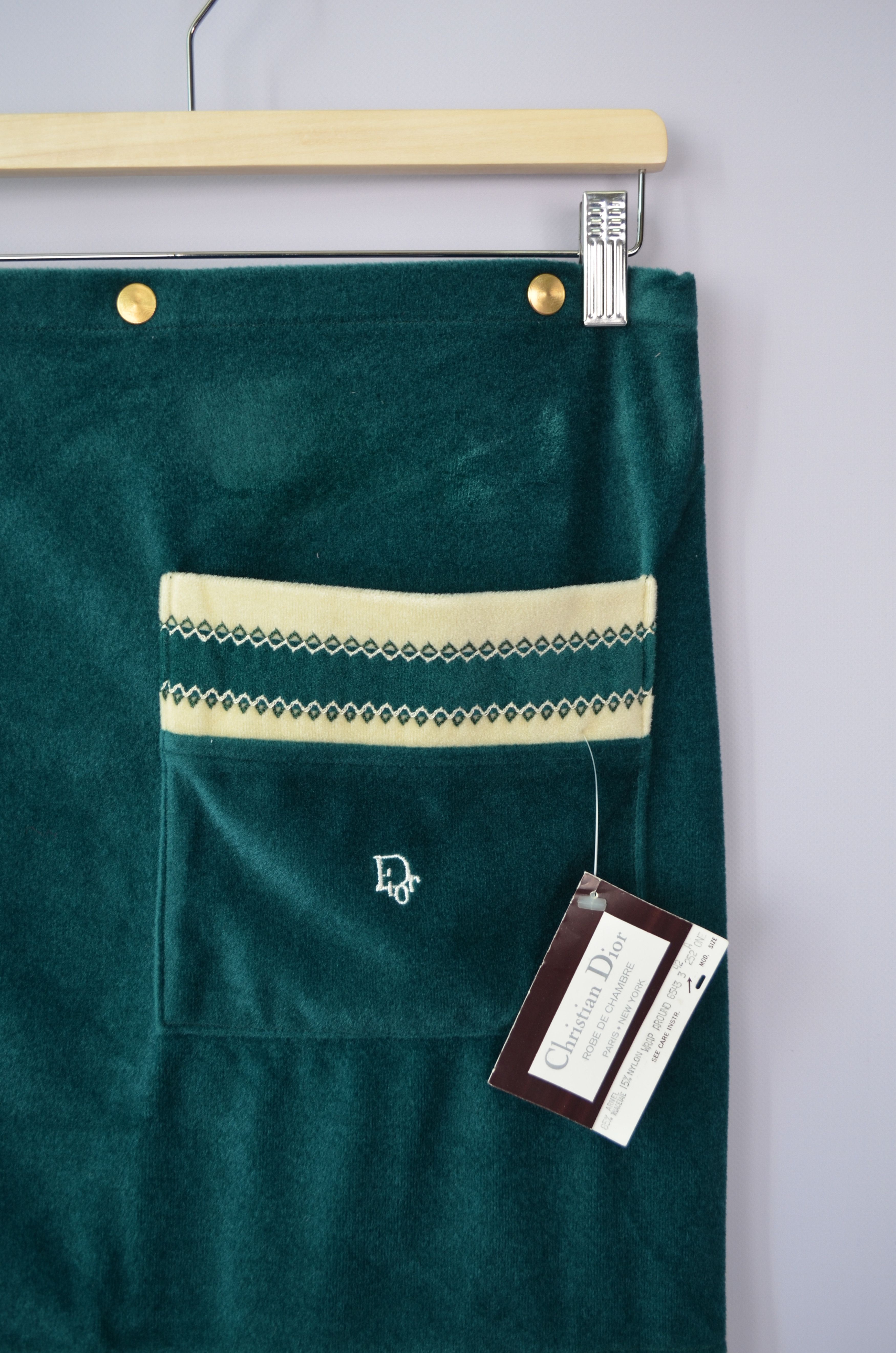 Christian Dior Monsieur × Designer × Dior Christian Dior Robe De Chambre Logo Velvet Wrap Skirt OS Size 28" / US 6 / IT 42 - 18 Thumbnail