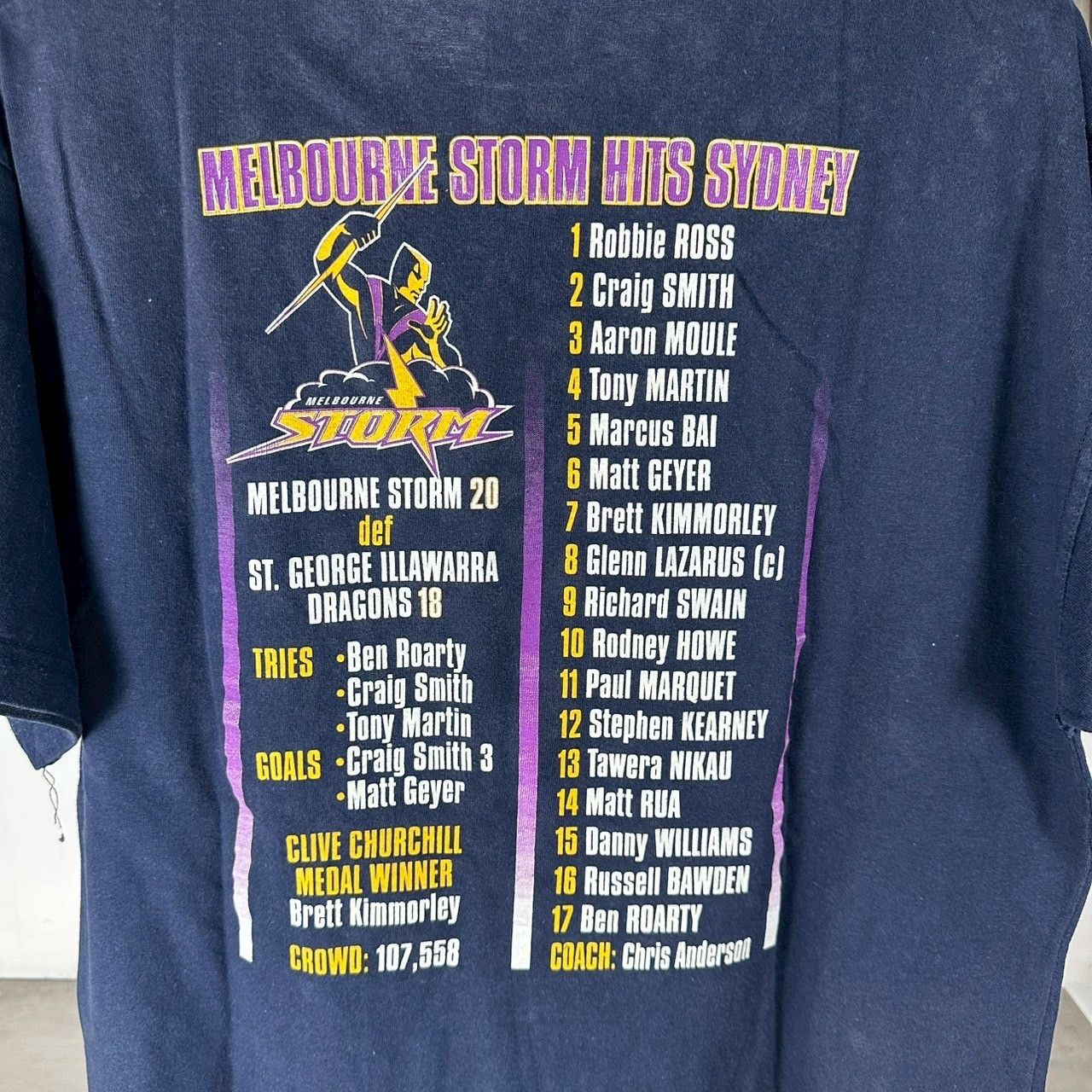 Vintage Vintage 1999 Melbourne Storm Premiers Grand Final NRL Tee Size US L / EU 52-54 / 3 - 3 Thumbnail