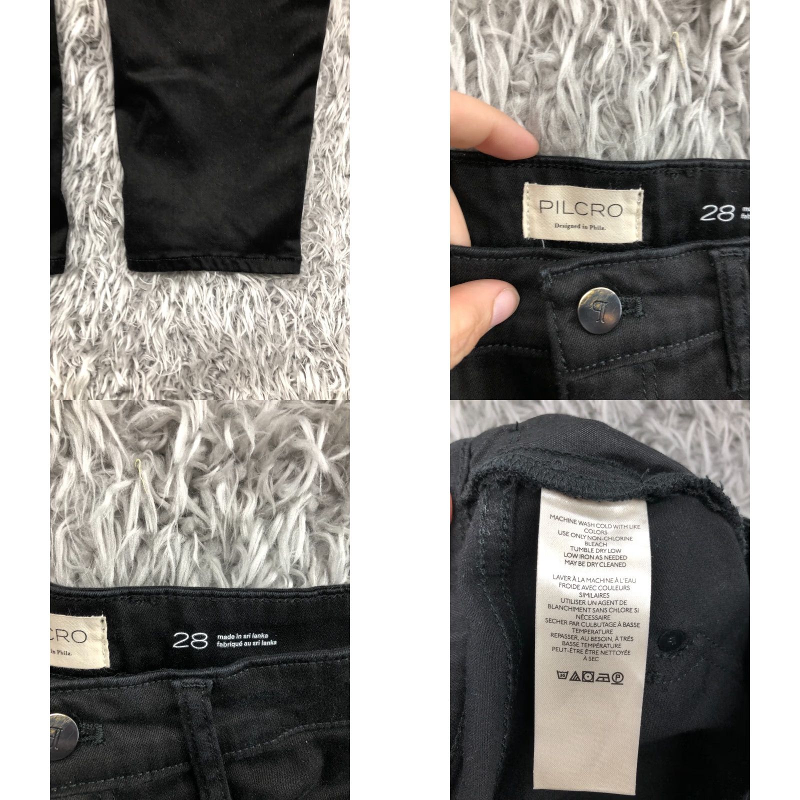 Vintage Pilcro Jeans 28 Womens Dark Wash Black 5-Pocket Denim Straight Regular Fit Size 28" / US 6 / IT 42 - 8 Thumbnail