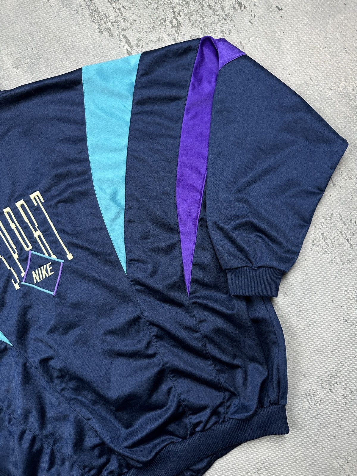 Nike Vintage Nike Sport Track Jacket 80s/90s Navy Teal Purple y2k Size US M / EU 48-50 / 2 - 11 Thumbnail