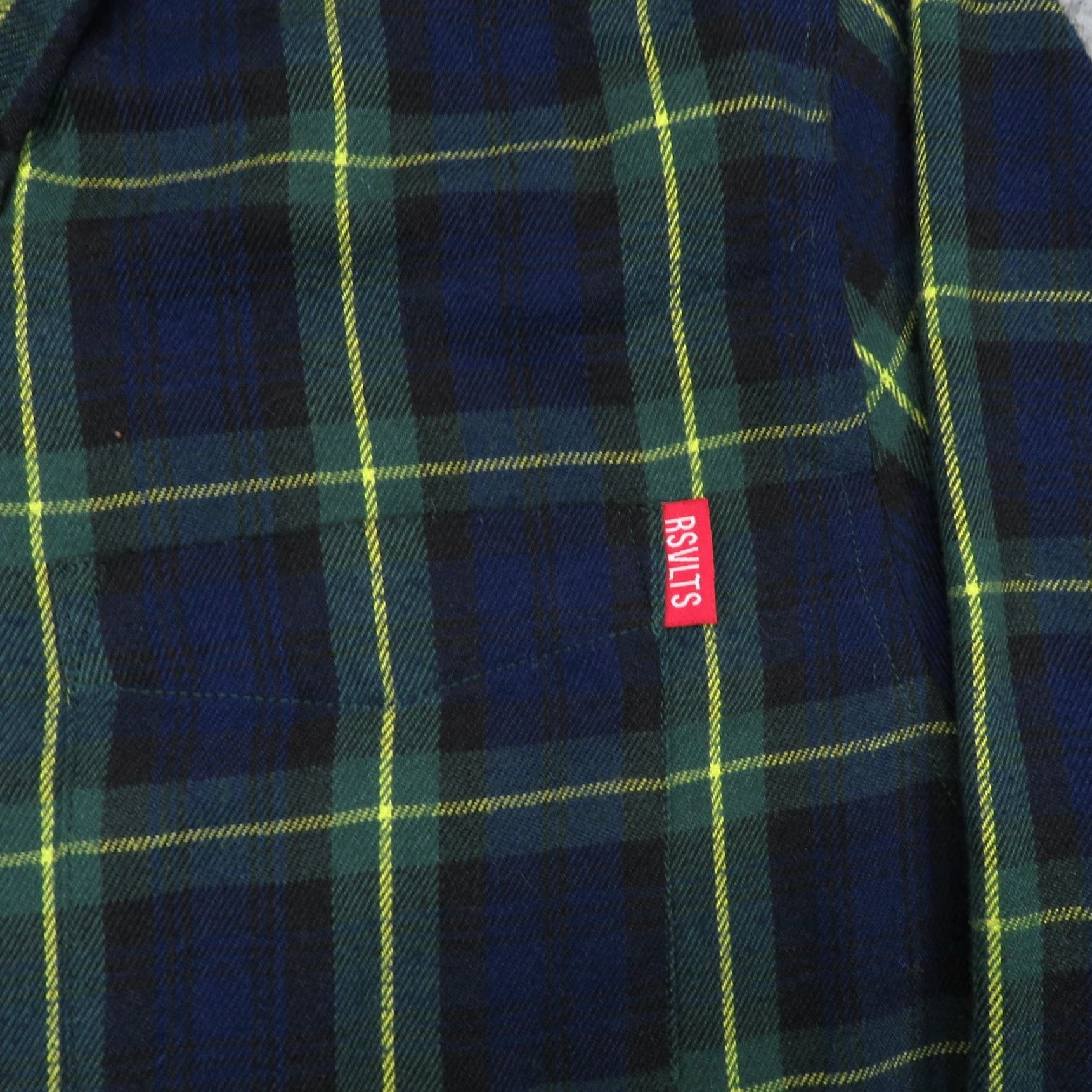 Vintage RSVLTS Shirt Mens Medium Navy Green Plaid Flannel Shacket Button Up Pockets Camp Size US M / EU 48-50 / 2 - 4 Thumbnail