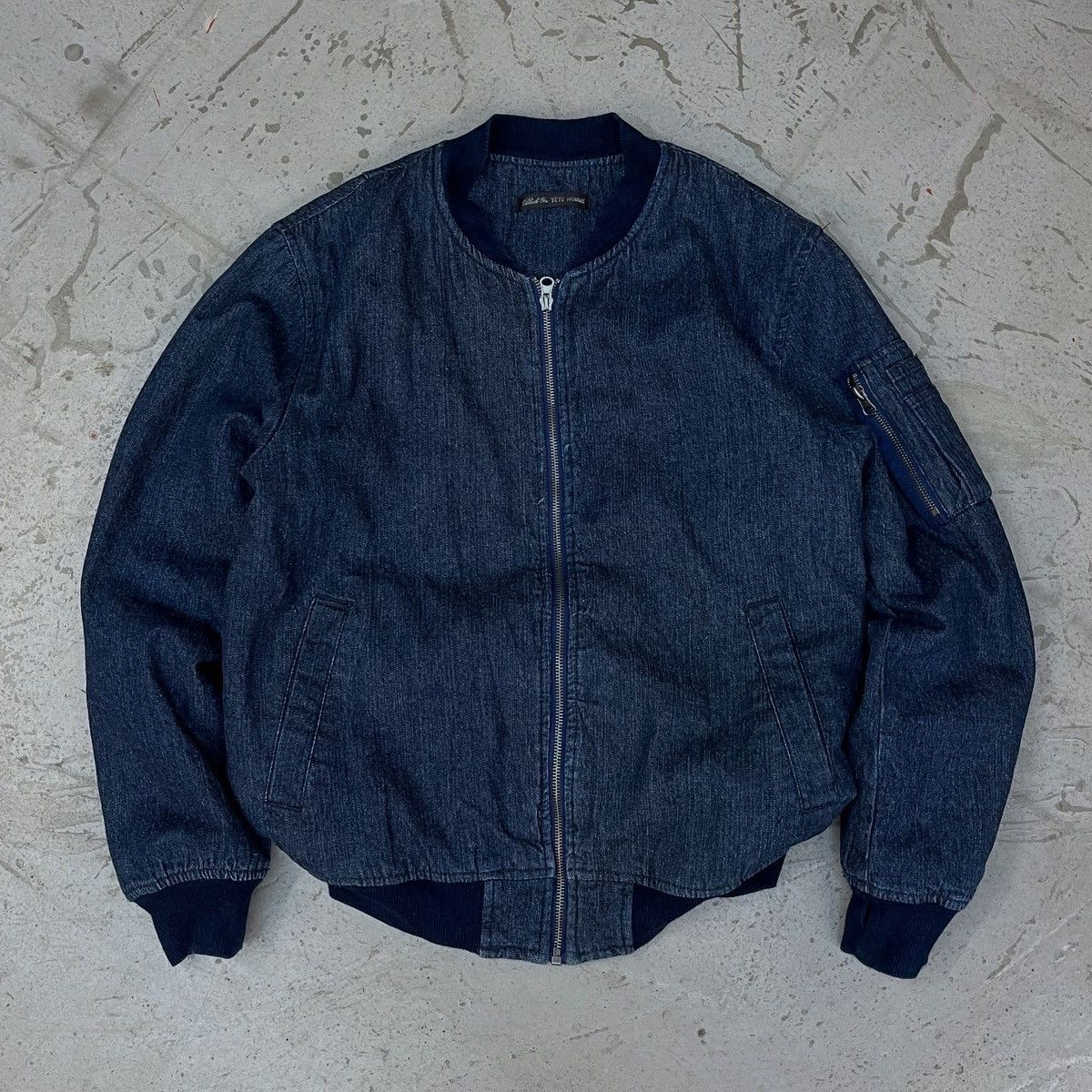 Issey Miyake 💥Tete Homme by ISSEY MIYAKE Indigo Bomber jacket Size US L / EU 52-54 / 3 - 1 Thumbnail