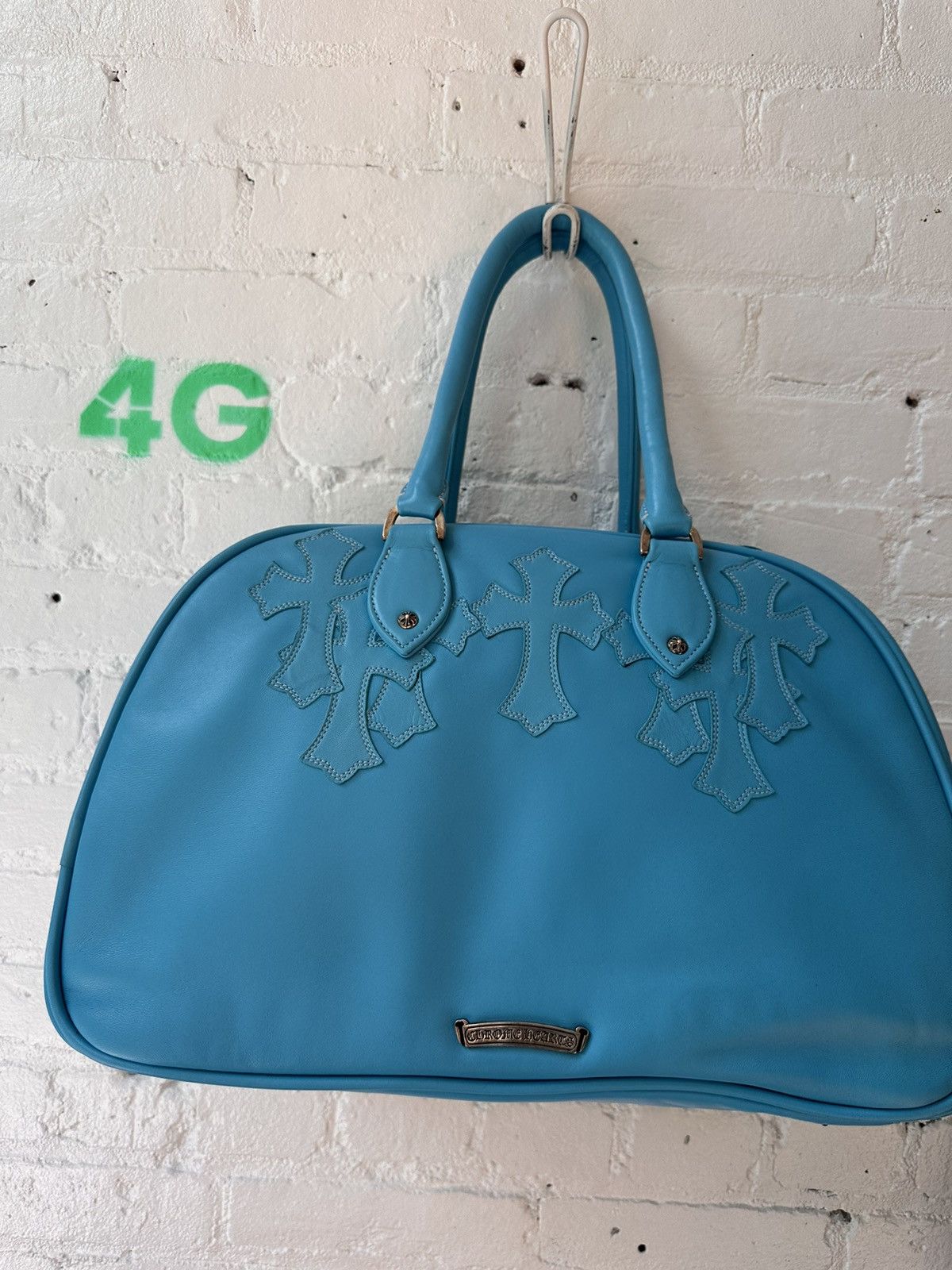 Chrome Hearts CHROME HEARTS XL LEATHER CROSS TURQUOISE TRAVEL DUFFLE BAG Size ONE SIZE - 13 Thumbnail