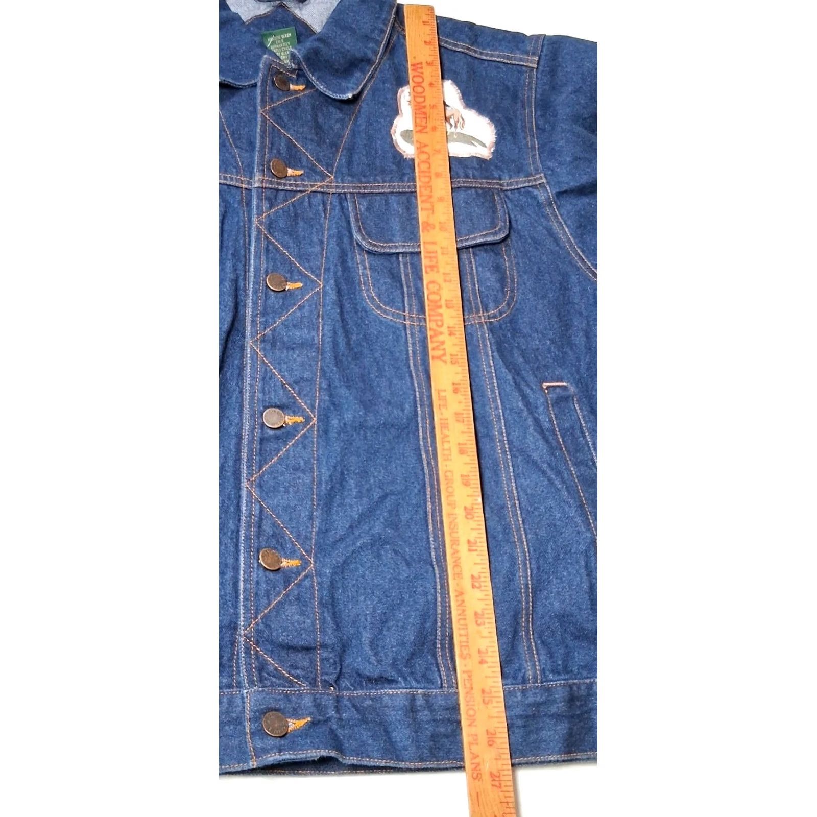 Vintage VINTAGE Scandia Woods Jean Jacket Men XL Western Wear Trucker Style Denim Blue Cowboy Ranch Upcycled Patchwork Pockets Collared Short Jacket Size US 36 / EU 52 - 4 Thumbnail
