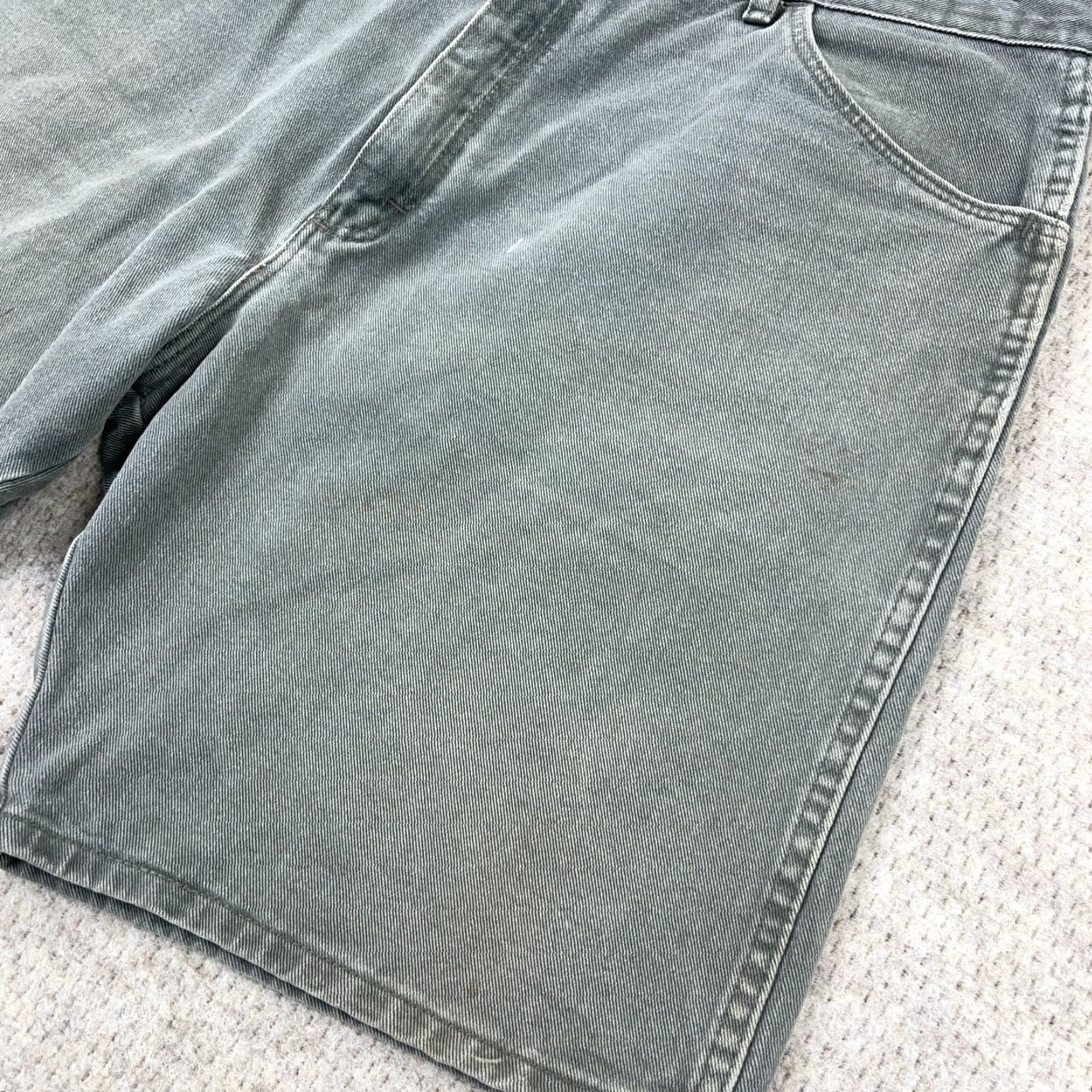 Wrangler VINTAGE Wrangler Shorts Men 38 Denim Green Baggy Jorts Distressed 90s Hip Hop Rockabilly Workwear Bermuda Casual Travel Size US 38 / EU 54 - 4 Thumbnail