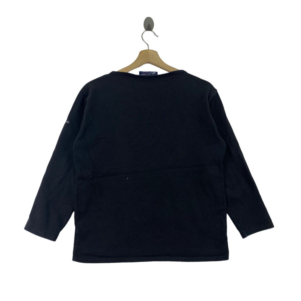 Saint James SAINT JAMES France Brand Plain Black Long Sleeve Shirt Size US S / EU 44-46 / 1 - 4 Thumbnail