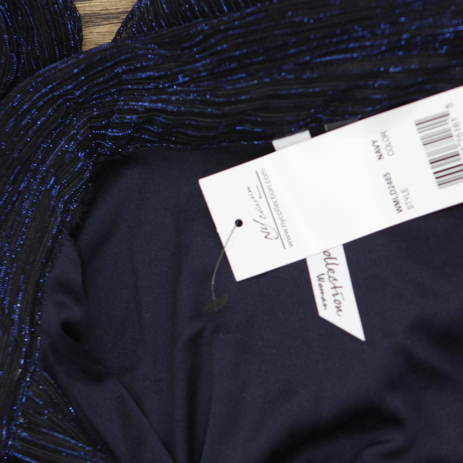 Other Nwt Ny Collection Mesh Dress With Long Sleeves Navy Blue 1x Size XL / US 12-14 / IT 48-50 - 3 Thumbnail