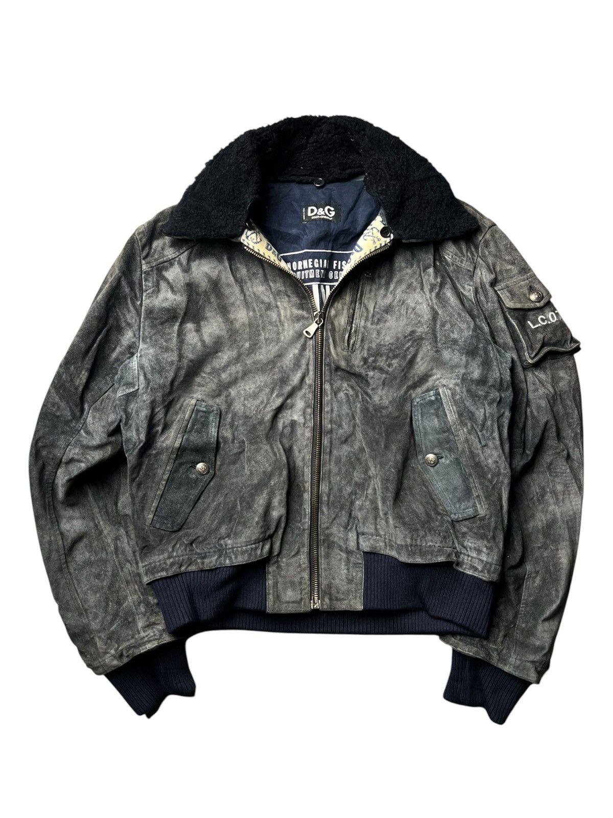 Dolce & Gabbana AW2006 Dolce & Gabbana Sailor Leather Bomber Jacket Size US M / EU 48-50 / 2 - 2 Thumbnail