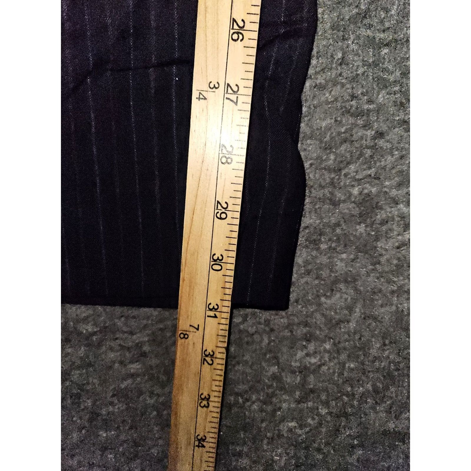 Banana Republic VINTAGE Banana Republic Modern Fit Dress Pants Mens 35x32 Black Striped 99% Wool Lined Size US 35 - 5 Thumbnail