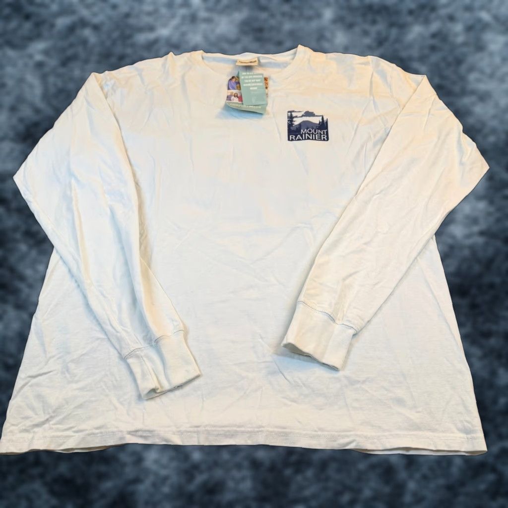 Vintage ComfortWash Mount Rainier Long Sleeve Graphic Tee Light Blue Mens L NWT Shirt Graphic Print Nature Outdoors Crew Neck Size US L / EU 52-54 / 3 - 1 Thumbnail