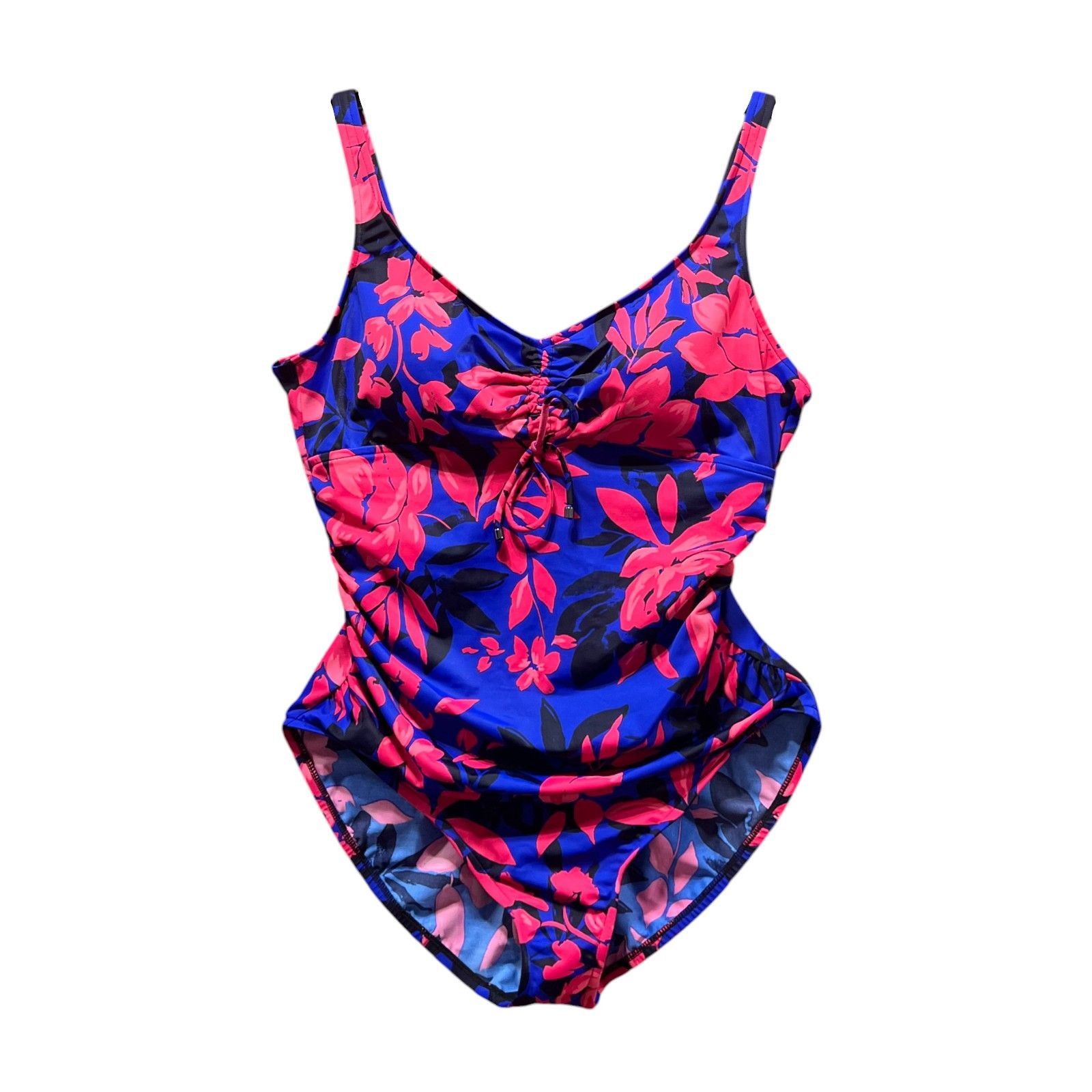 Other Aqua Green - Women's UPF 50 Cinch -Front One Piece Swimsuit- Size ONE SIZE - 3 Thumbnail