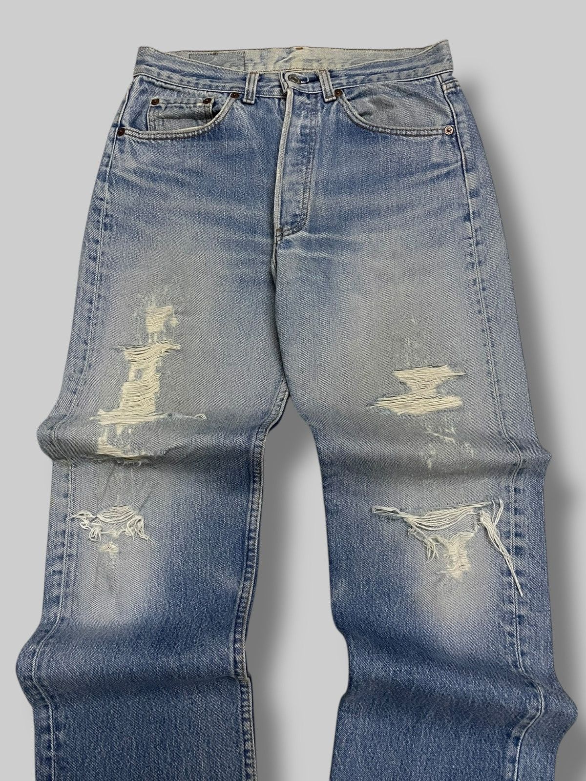 Levi's Vintage Clothing Vintage Og 1990s Original Levis 501 Distressed Clean Denim Size US 29 - 4 Thumbnail