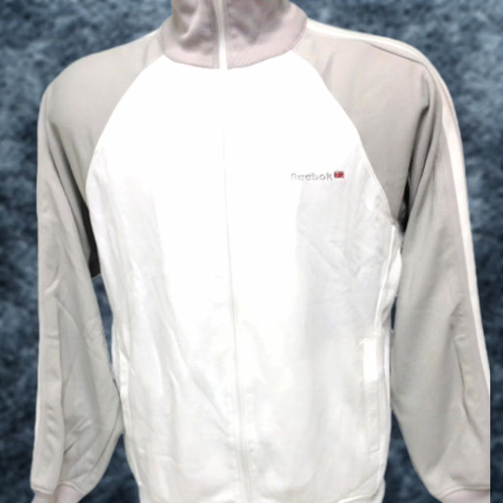 Reebok Reebok ARMS3066 100 White Silver Vintage 2001 Zip Up Sweat Track Jacket Mens L White Silver Track Jacket Mens L Size US L / EU 52-54 / 3 - 1 Thumbnail