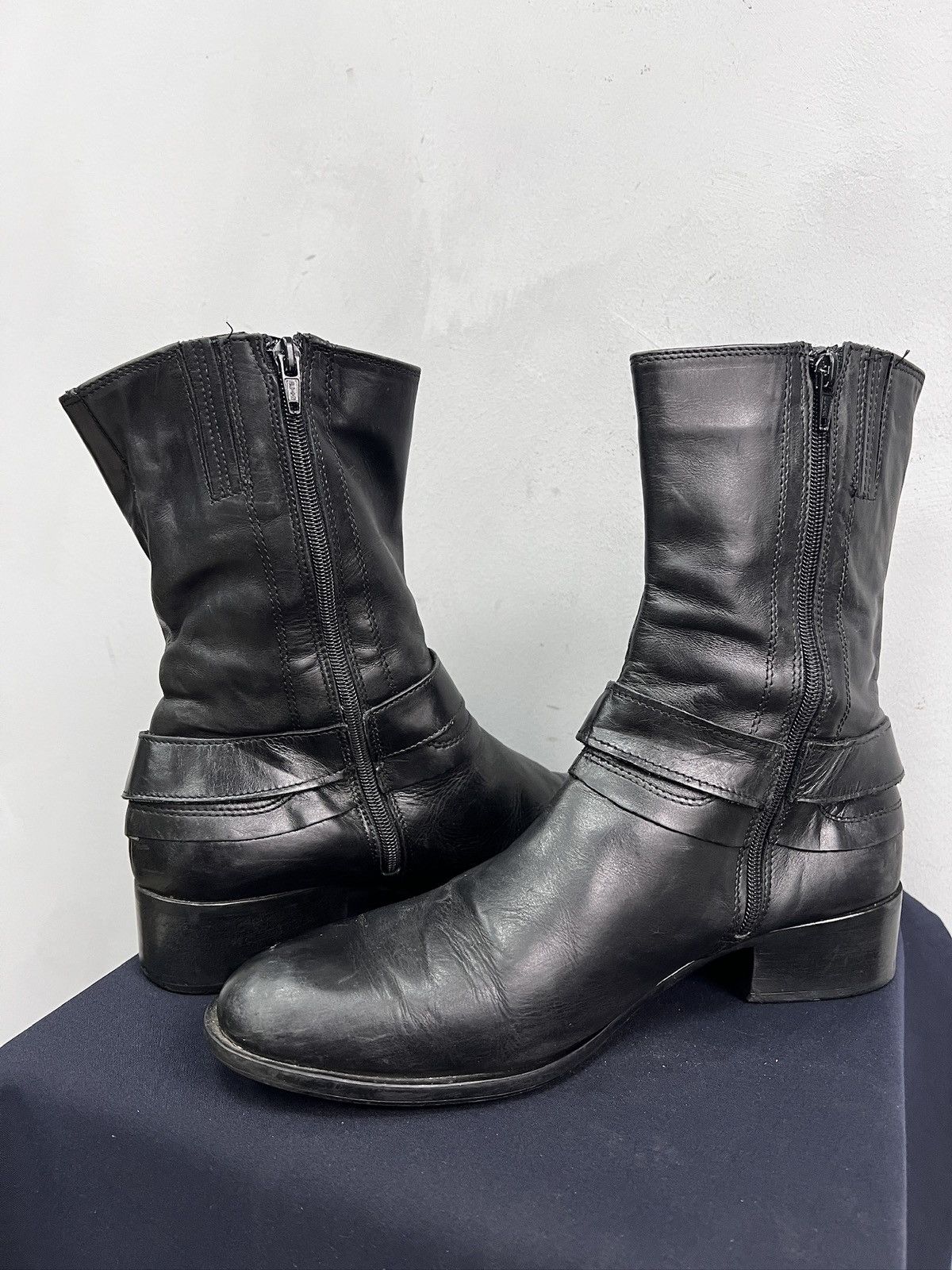 Harley Davidson Hedi slimane style leather moto boots ankle japanese y2k Size US 8 / EU 41 - 10 Thumbnail