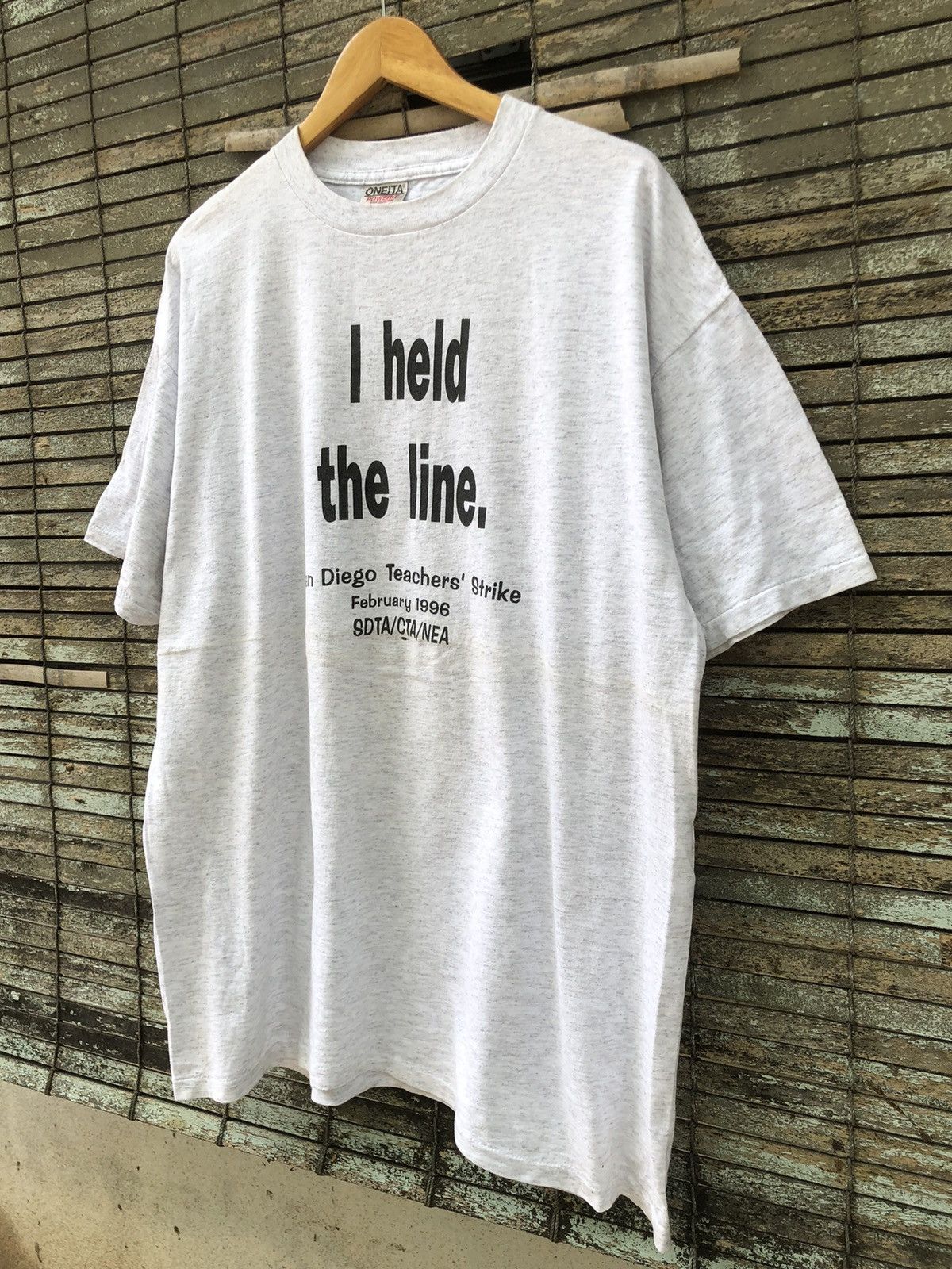 Vintage Vintage 90s Oneita Wording Tshirt Size US XL / EU 56 / 4 - 5 Thumbnail