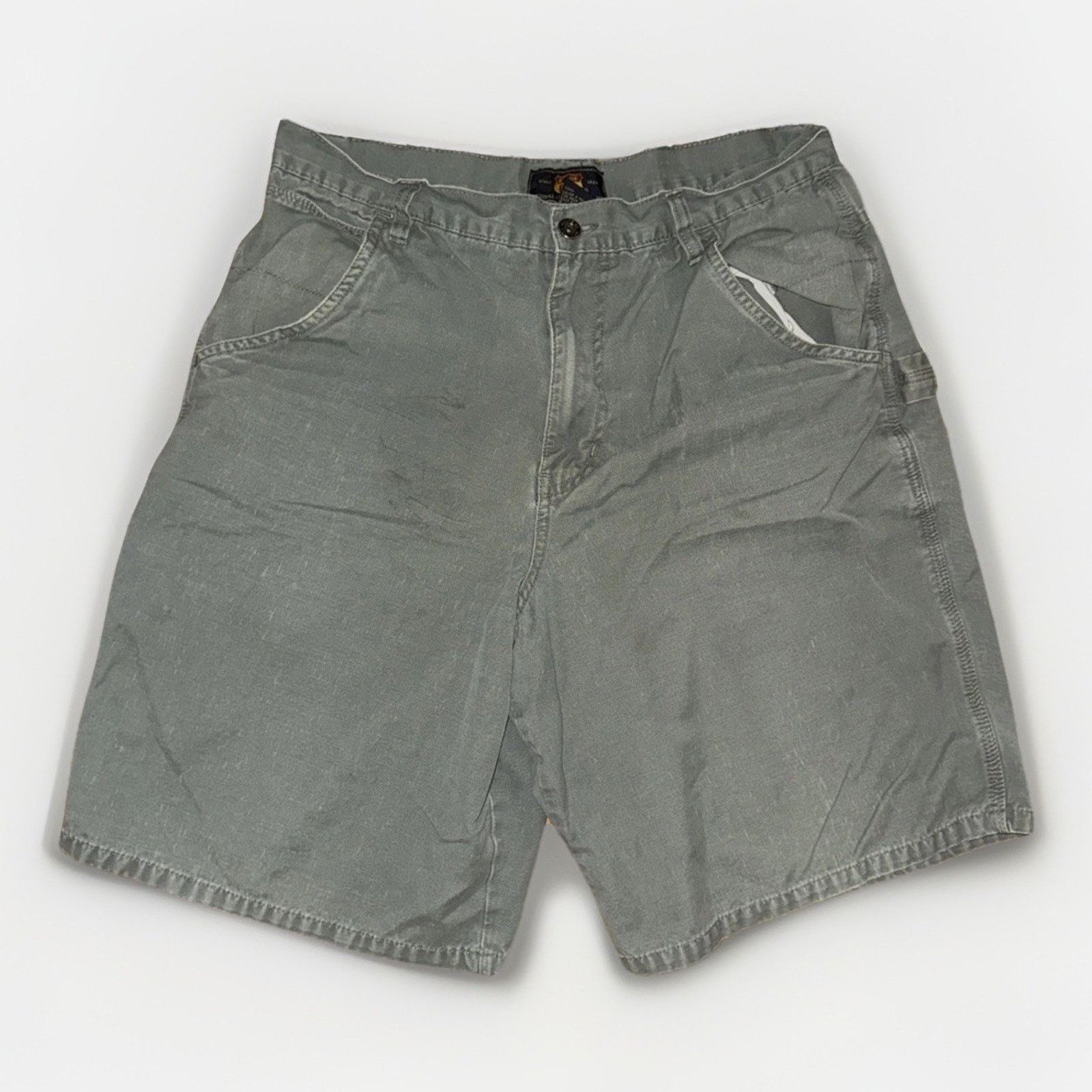 Route 66 × Vintage Route 66 Carpenter Shorts Olive Green 32x12 90s Y2K Workwear Size US 32 / EU 48 - 1 Thumbnail