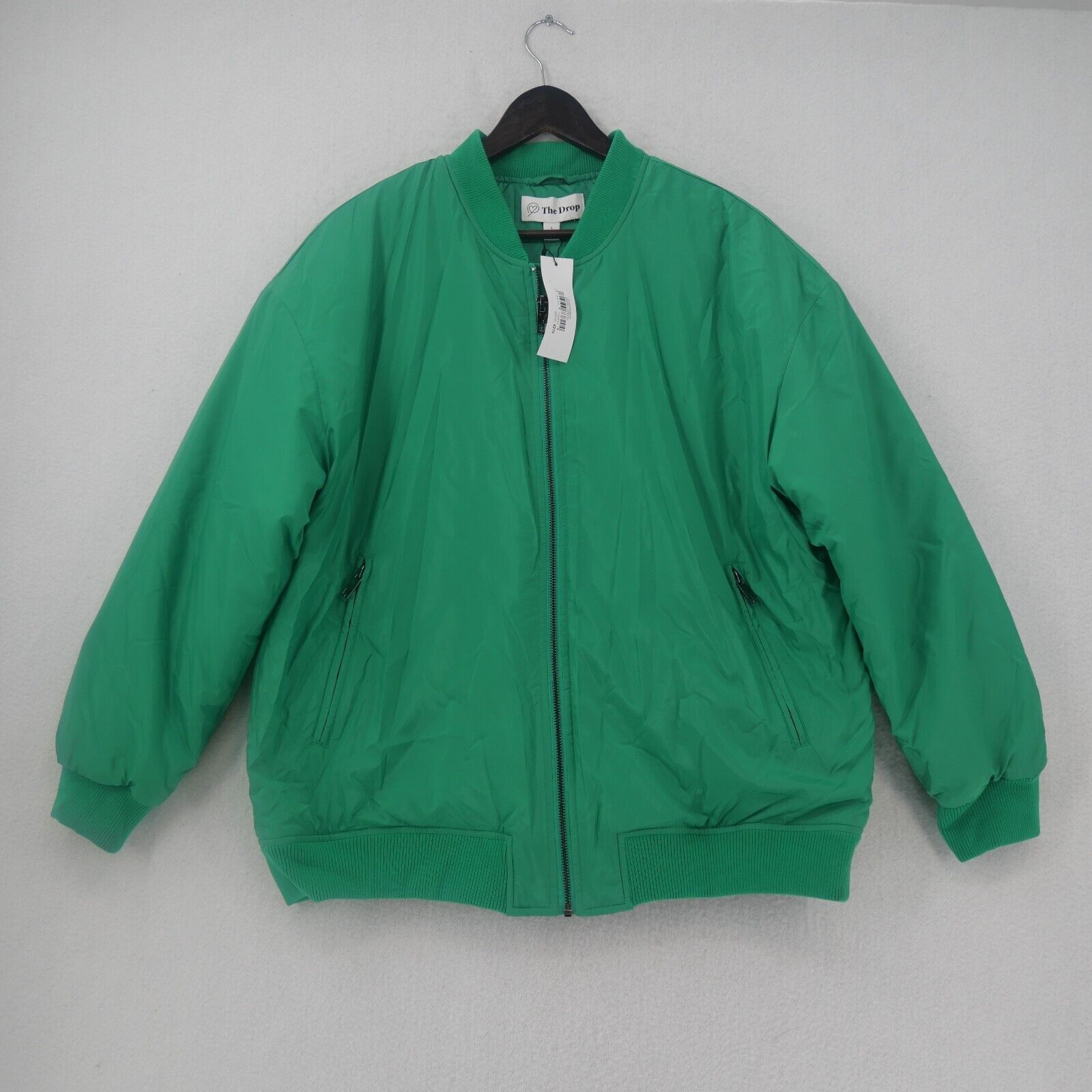 Other NEW The Drop Oliver Women's Large Nylon Bomber Jacket Green Size L / US 10 / IT 46 - 3 Thumbnail