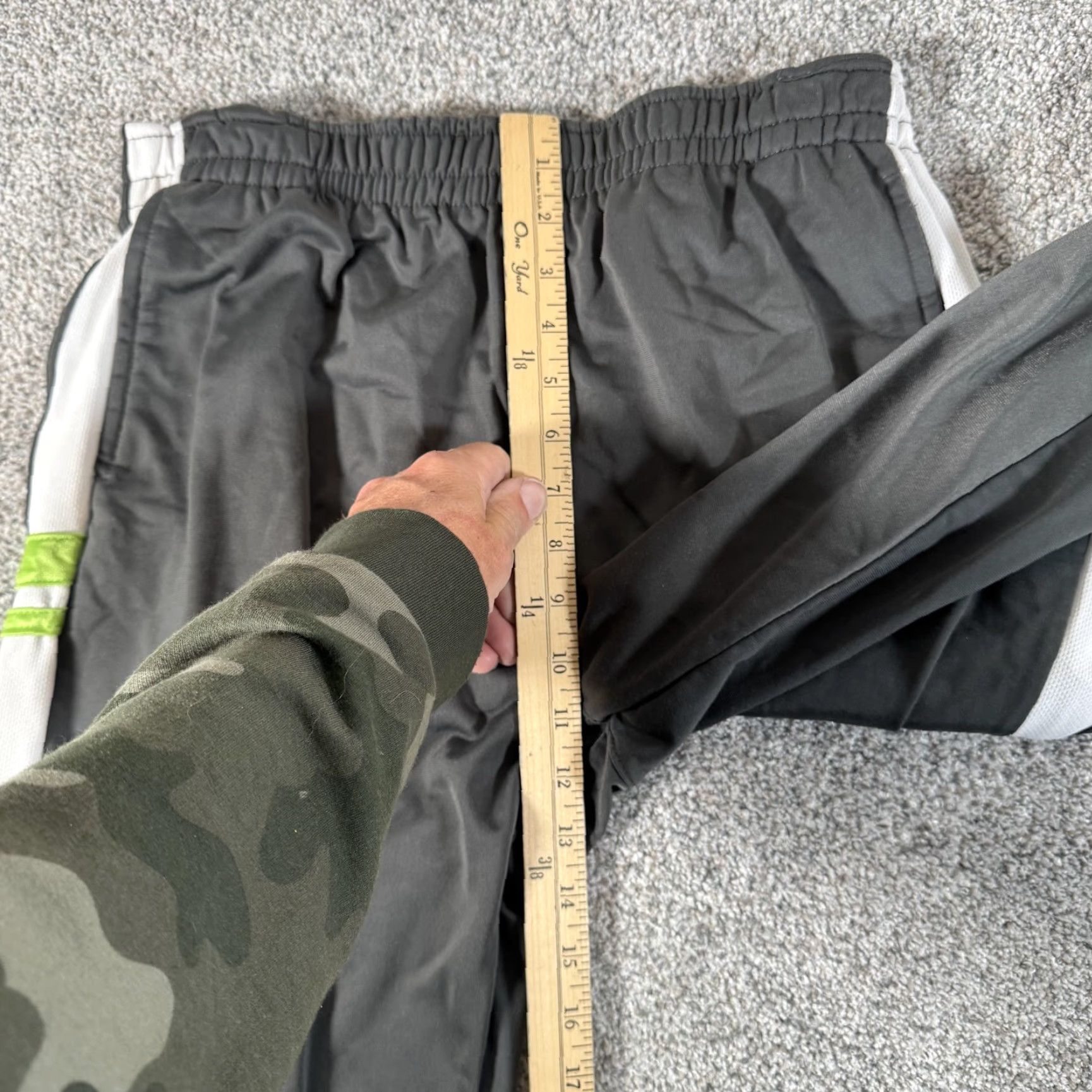 Champion Champion Pants Medium Gray White Green Athletic Side Stripe Track Logo Mens Size US 31 - 5 Thumbnail