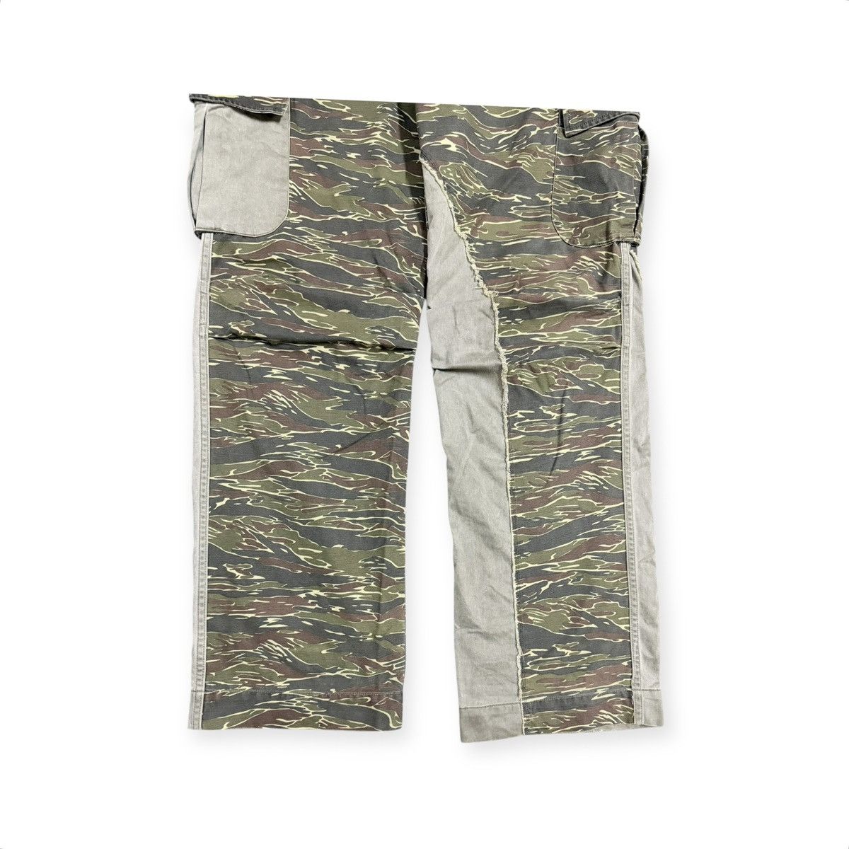 Subware Vtg💥Y2k Montage Mtg Hybrid Tiger Stripe Patchwork Cargo Pant Size US 33 - 4 Thumbnail