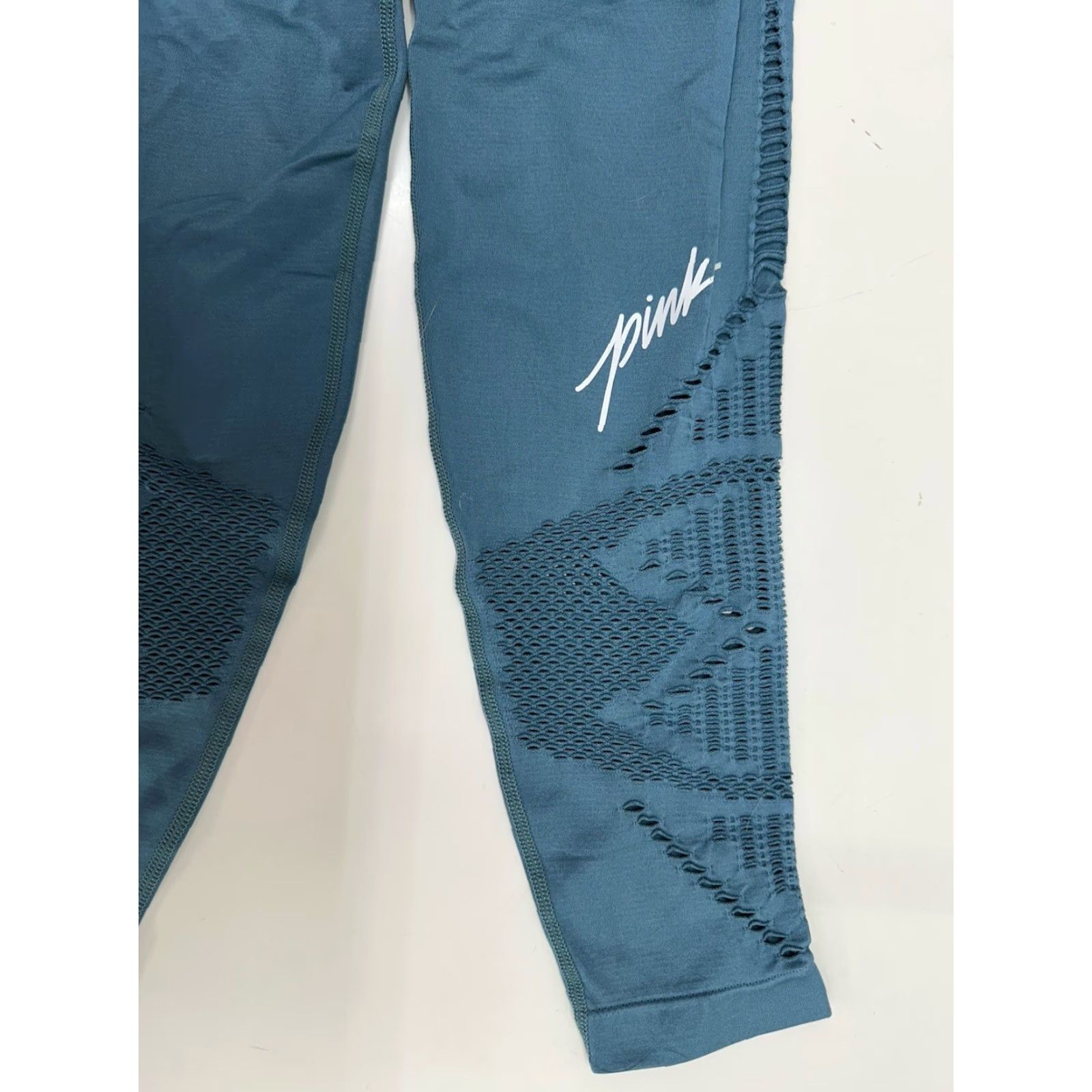 Pinko PINK Victoria’s Secret Womens Leggings XS Blue Seamless Cutouts Activewear, Casual, Travel Size 26" / US 2 / IT 38 - 2 Thumbnail