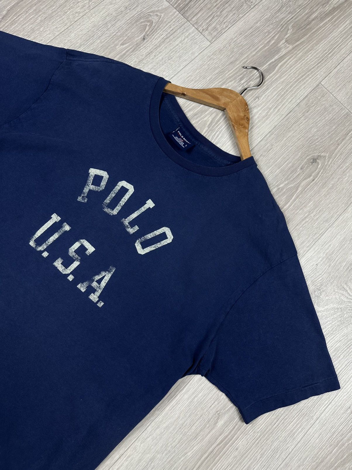 Polo Ralph Lauren × Ralph Lauren Sport Vintage Polo Sport Ralph Lauren USA Big Logo T-Shirt Size US L / EU 52-54 / 3 - 2 Thumbnail