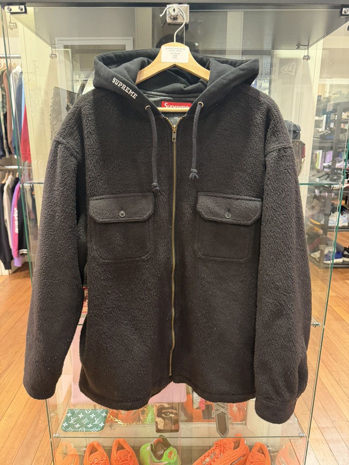 Supreme Supreme Fleece Zip Up Hoodie - Black Size US L / EU 52-54 / 3 - 1 Thumbnail