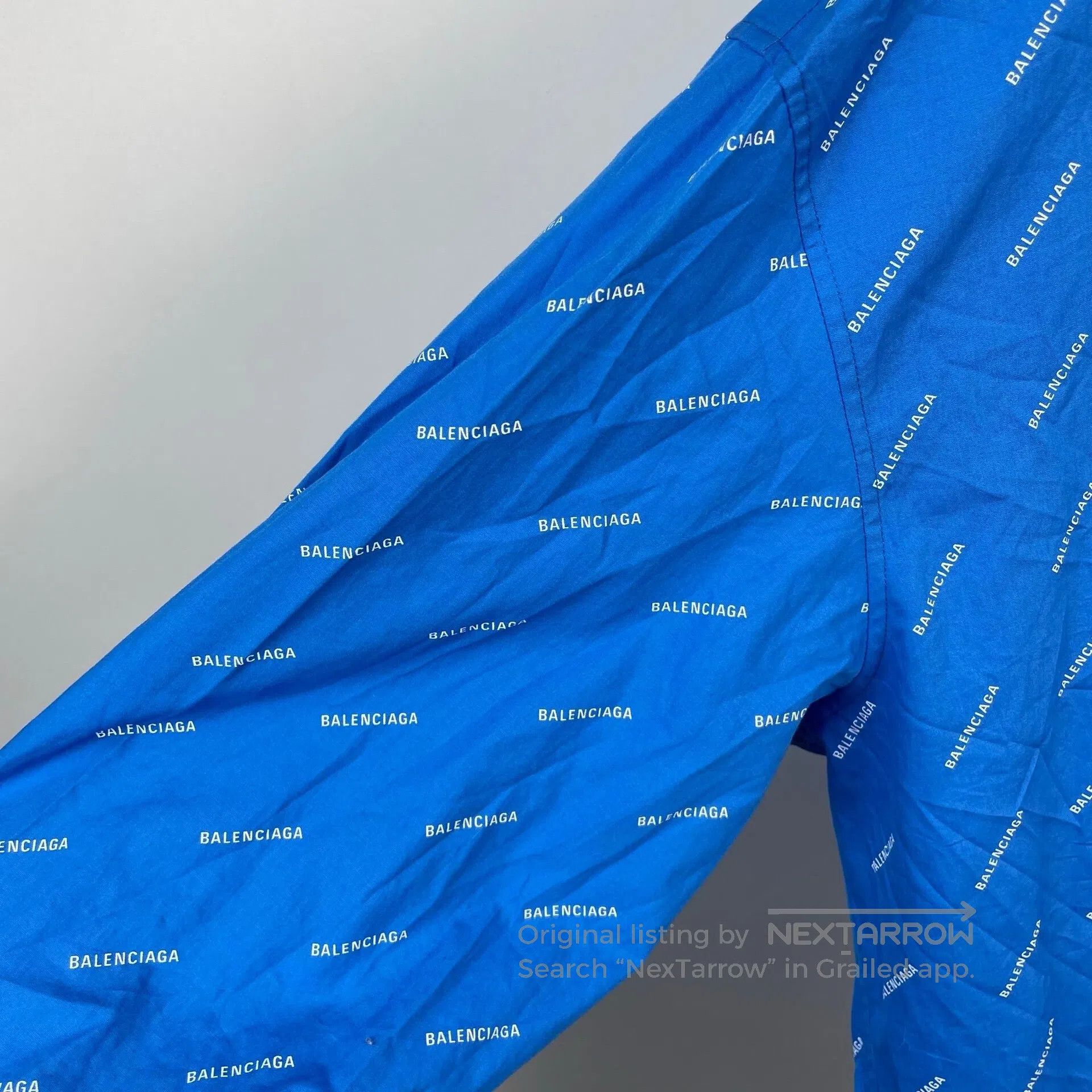 Balenciaga Balenciaga size 41 Blue full print logo single-breasted sh Size US M / EU 48-50 / 2 - 8 Thumbnail