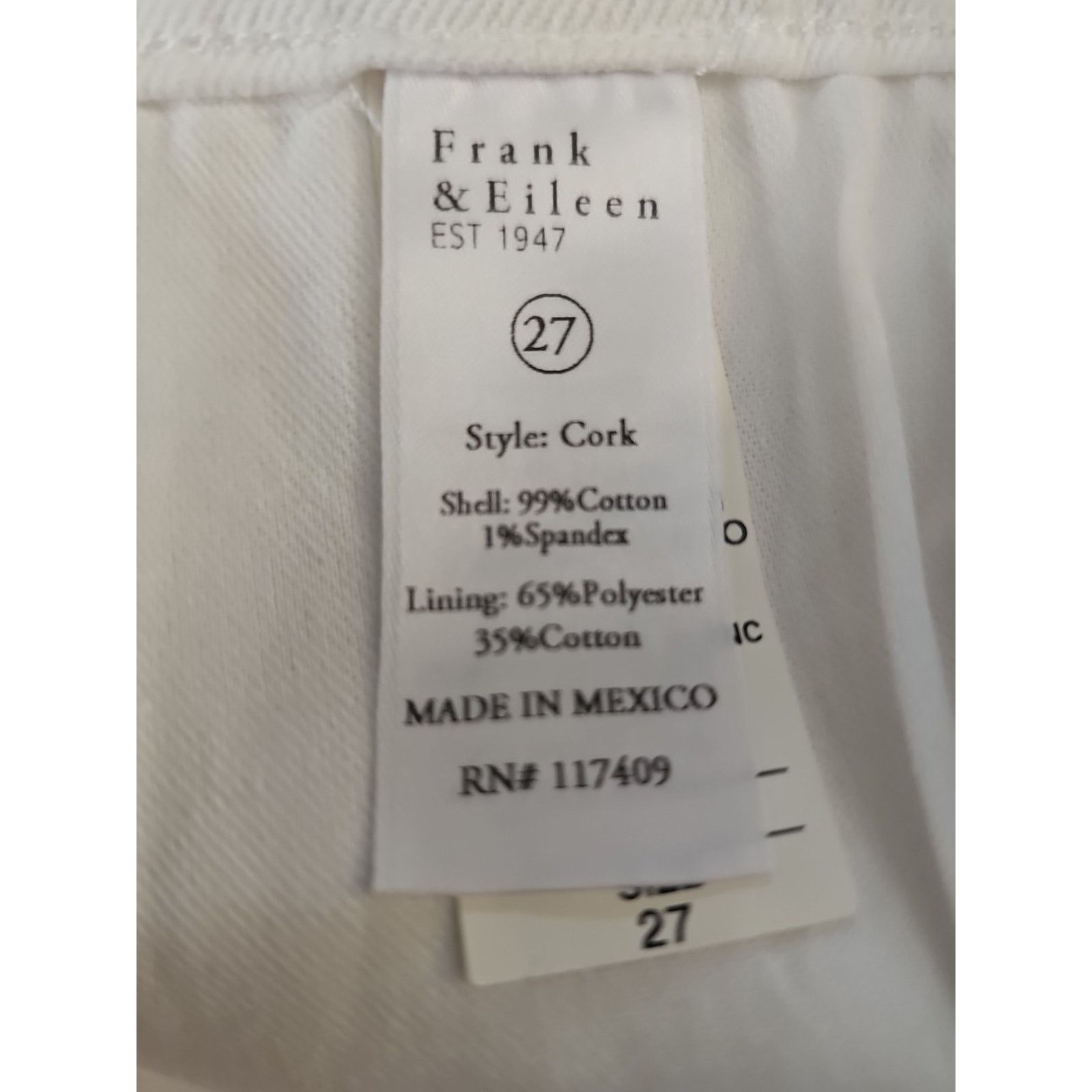 Frank & Eileen FRANK & EILEEN CORK Everyday Optic Button Fly Crop Raw Hem Size 27" / US 4 / IT 40 - 6 Thumbnail