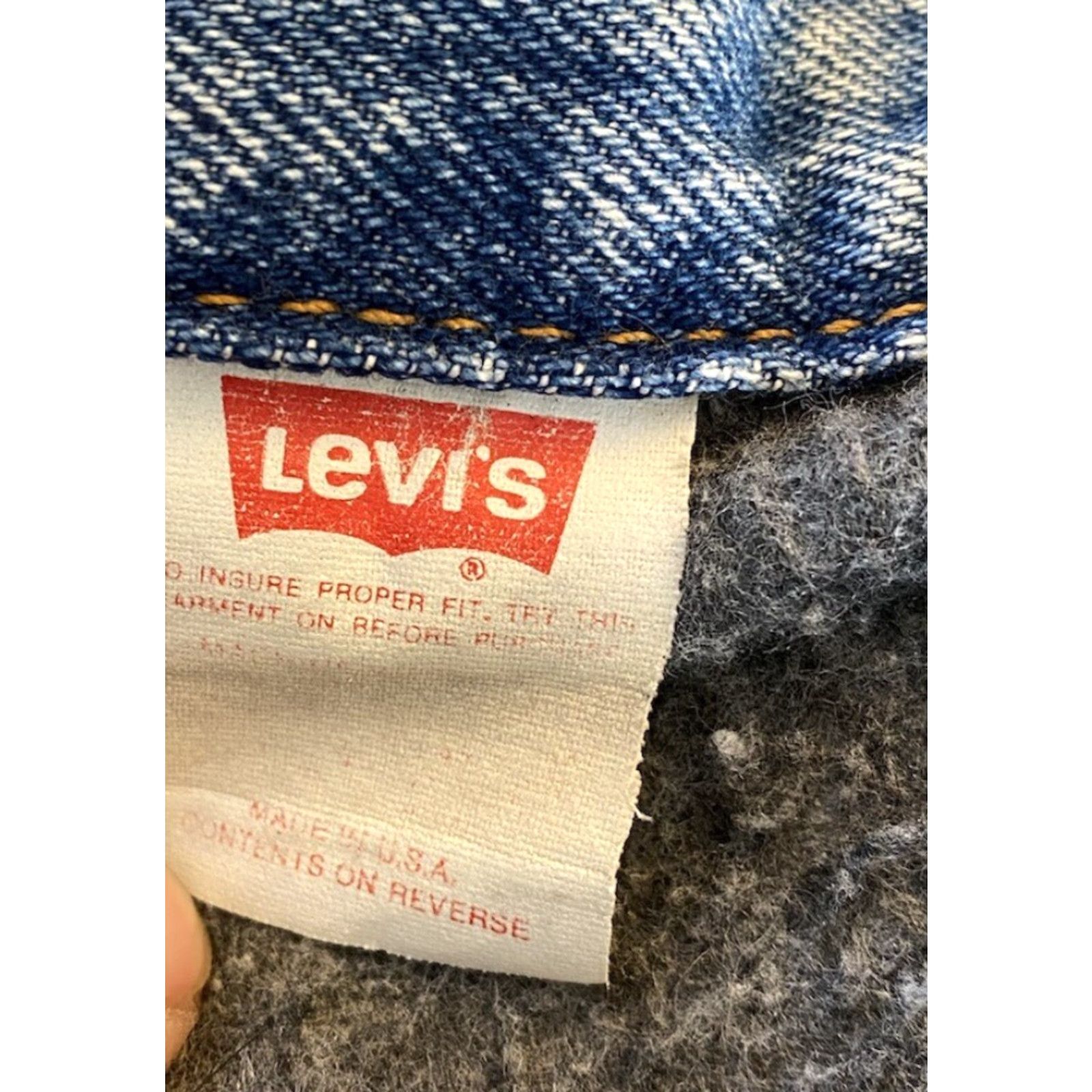 Levi's VINTAGE Levi's Denim Jacket Blanket Lined 70506-0316 Mens 44 USA Blue Jacket 80s 90s USA Mens Size US S / EU 44-46 / 1 - 5 Thumbnail