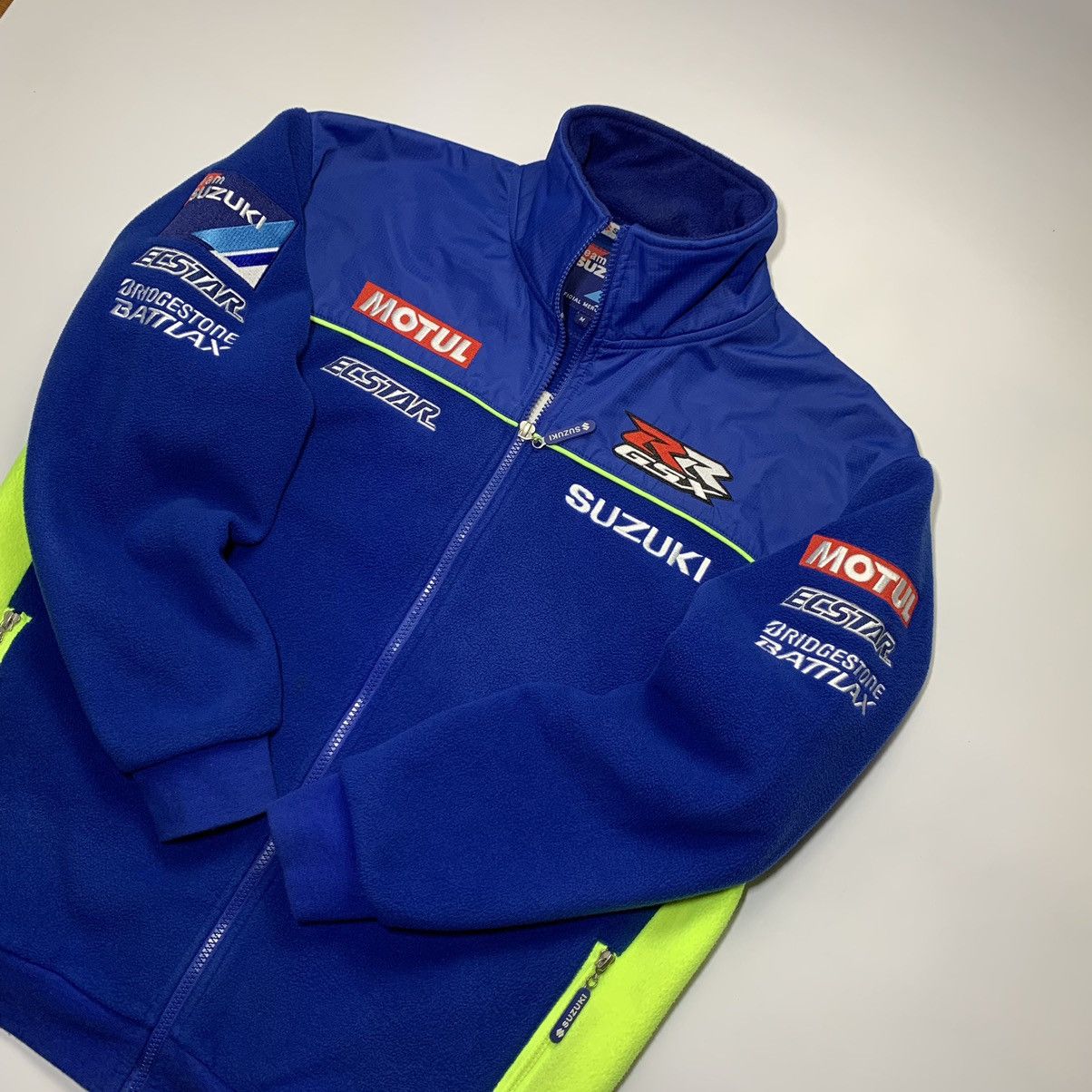 Vintage Vintage Suzuki ECSTAR RRGSX Japanese Racing Fleece Jacket Size US M / EU 48-50 / 2 - 3 Thumbnail