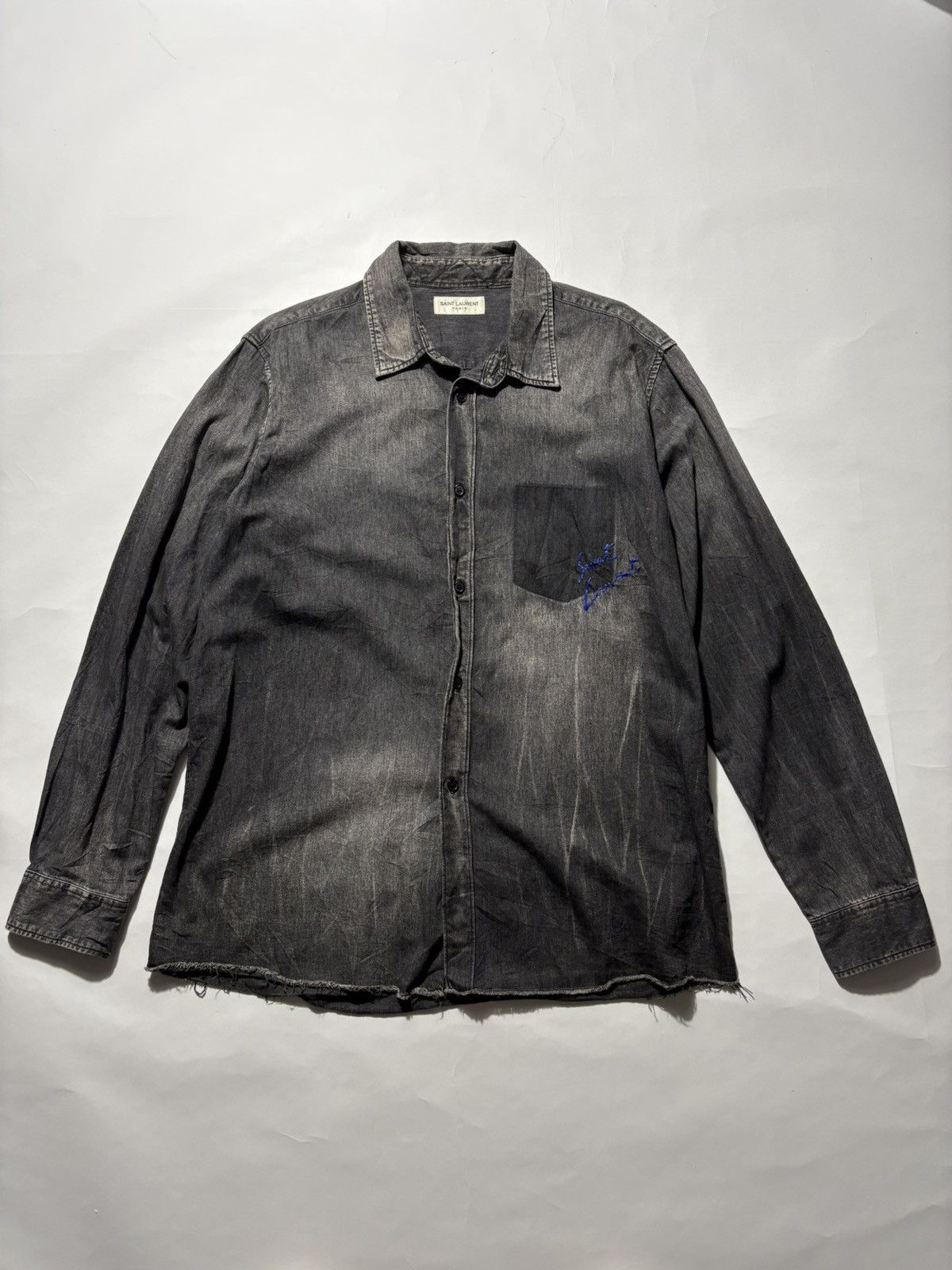 Saint Laurent Paris SAINT LAURENT 2017 SIGNATURE SCRIPT BUTTON UP L/S SHIRT Size US L / EU 52-54 / 3 - 1 Thumbnail