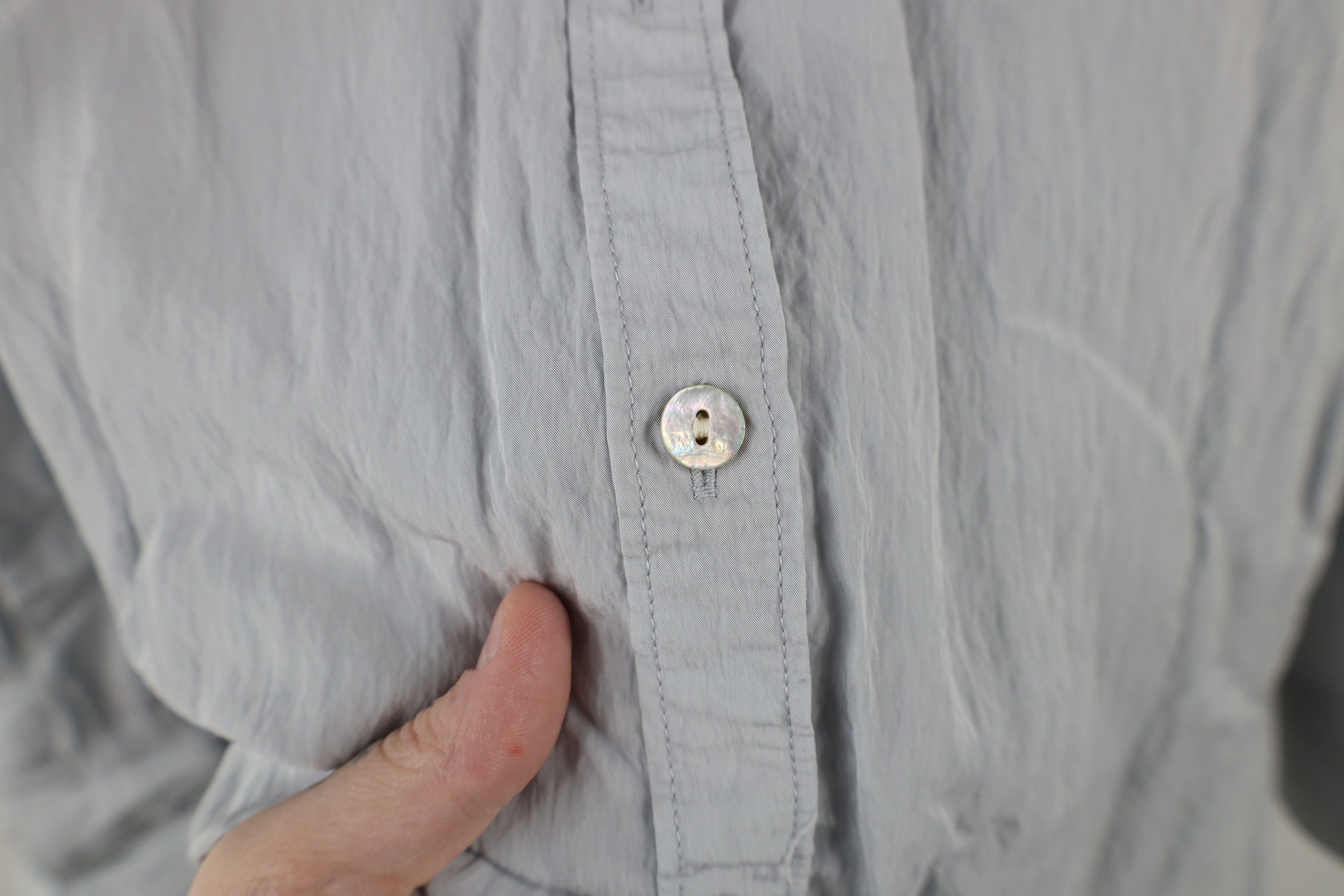 Madewell × Vintage Madewell Crinkled Long Sleeve Collared Button Up Shirt Gray Size XL / US 12-14 / IT 48-50 - 6 Thumbnail