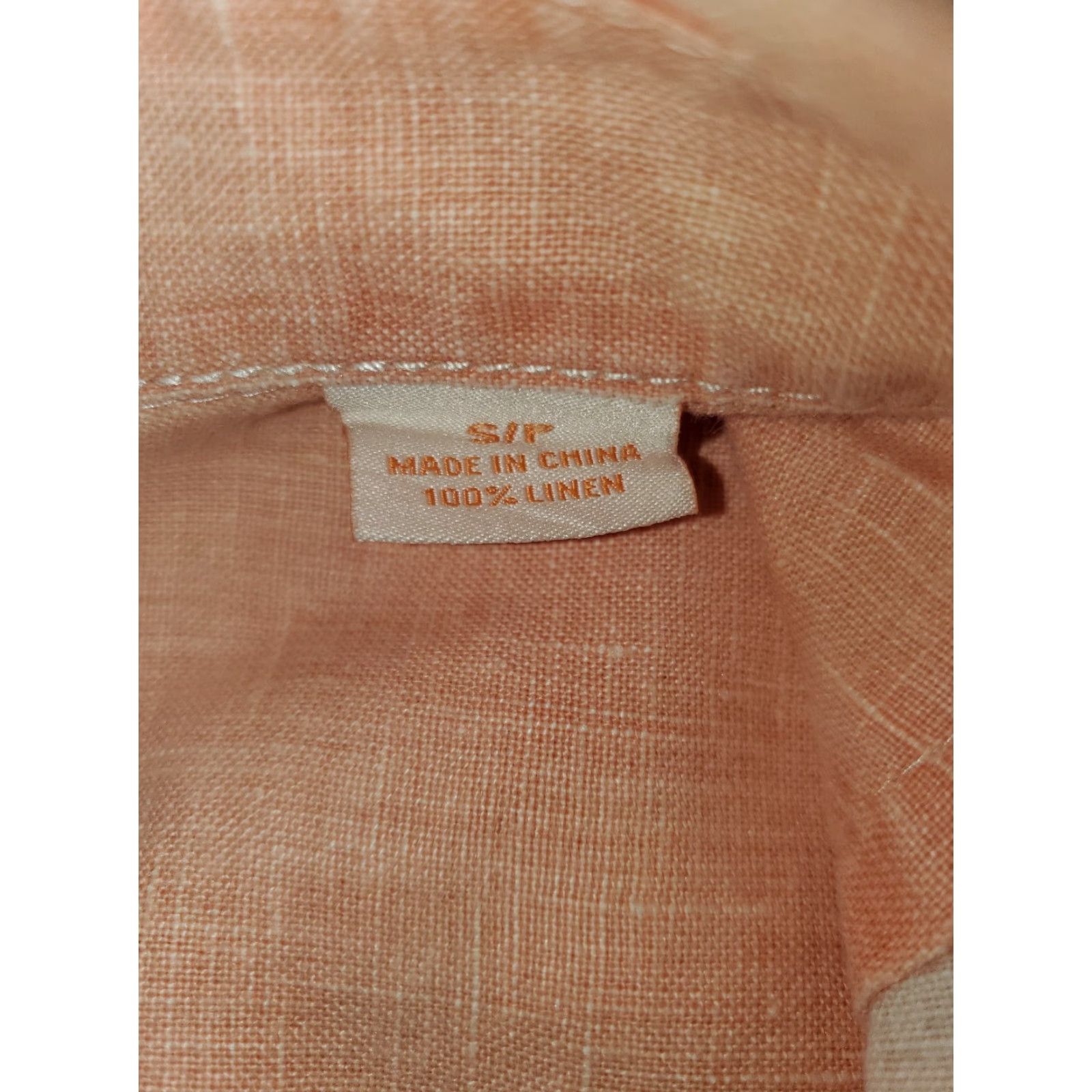 Tommy Bahama Tommy Bahama Signature Relax 100% Linen Button-Up Long Sleeve Shirt Mens Sz S Orange Hawaiian Size US S / EU 44-46 / 1 - 7 Thumbnail