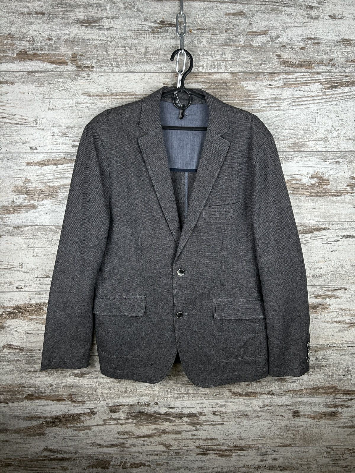 Hugo Boss × Vintage Mens Hugo Boss Blazer grey luxury jacket slim fit 42R / 52 Size 42R - 1 Thumbnail