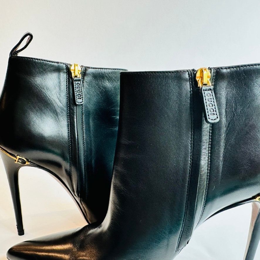 Gucci Gucci Black Ankle Boot Size 39.5 Spike Point Toe Horsebit Size US 9.5 / IT 39.5 - 5 Thumbnail