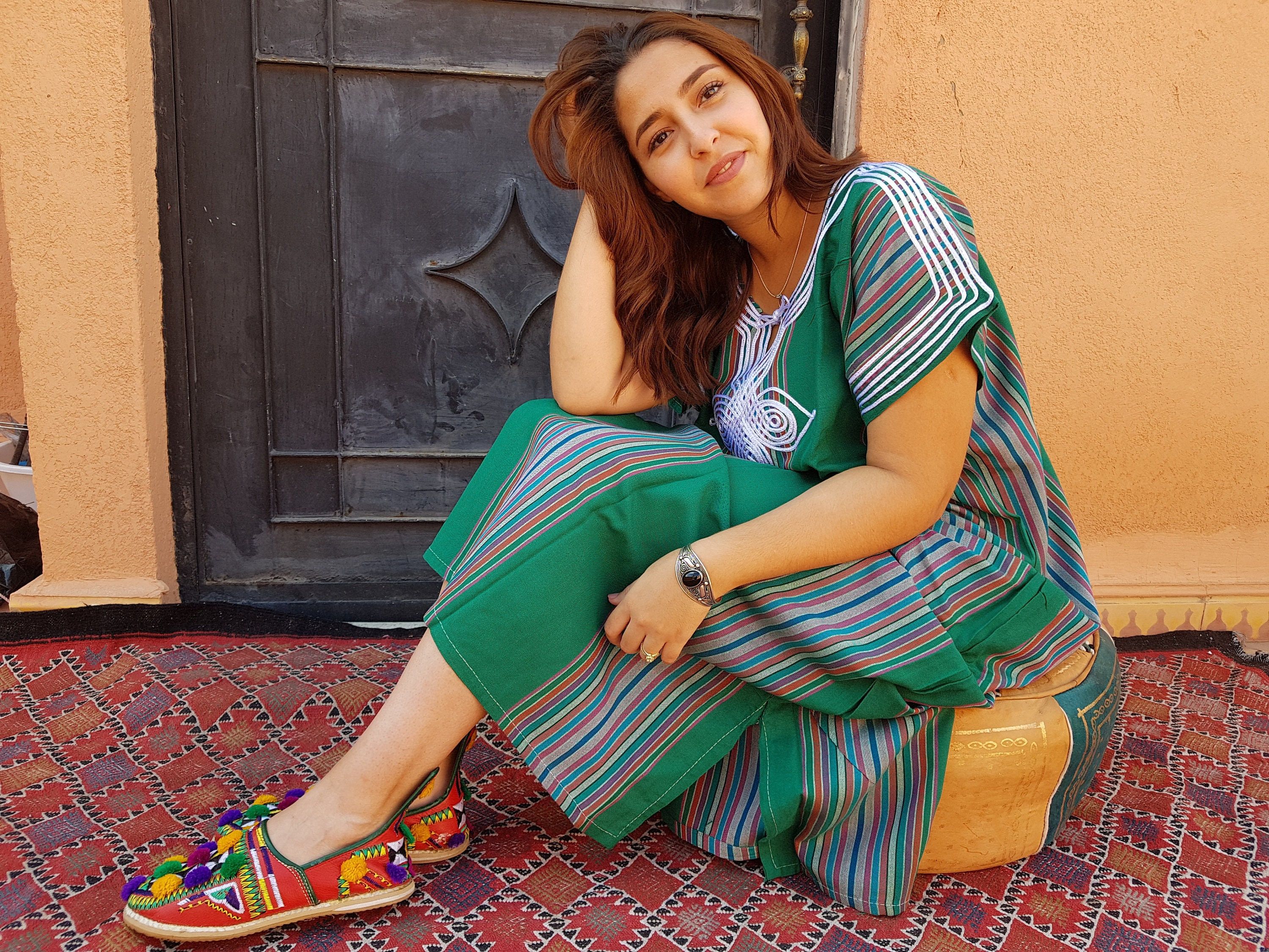 Designer × Handmade Green Moroccan Kaftan Size ONE SIZE - 5 Thumbnail