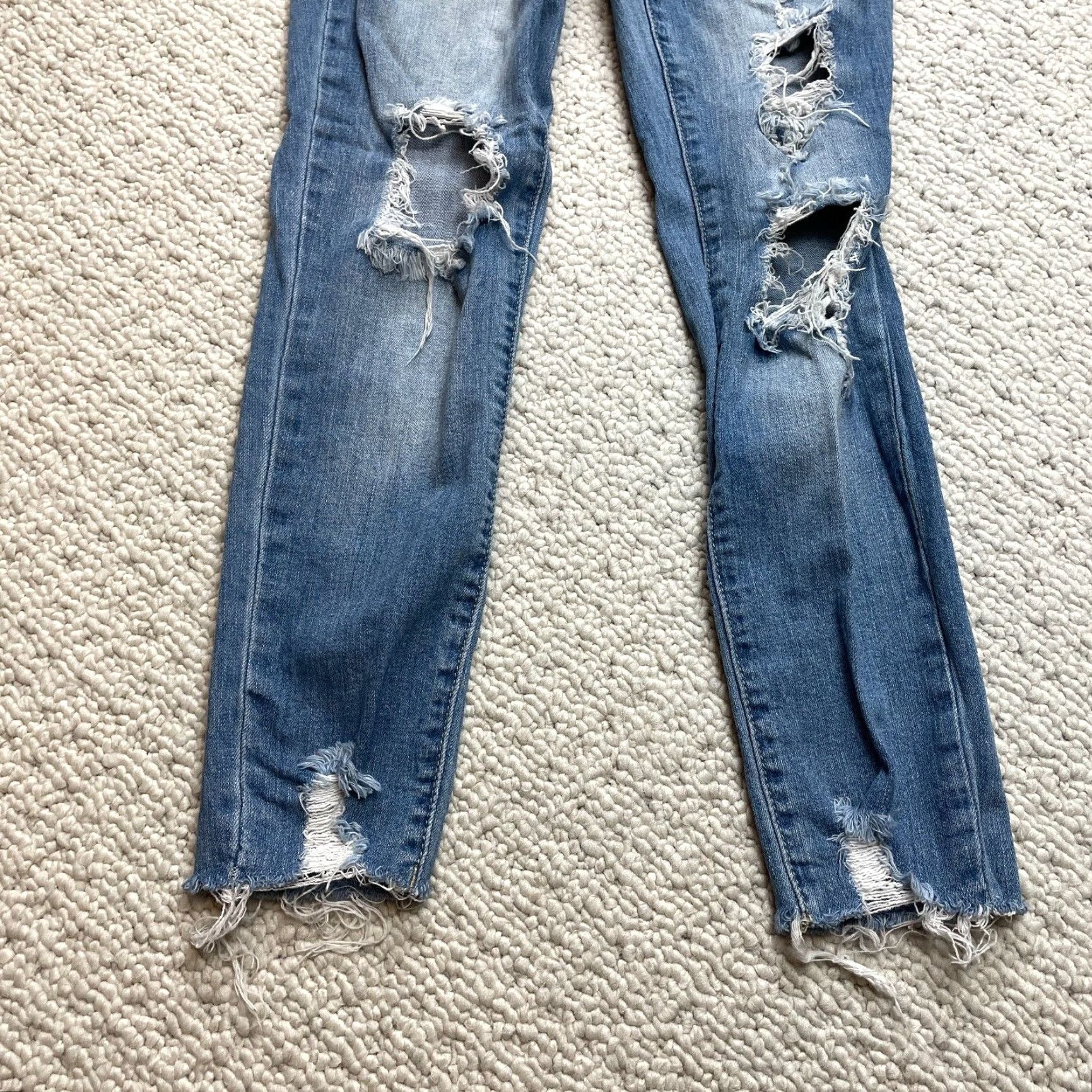 Denime Hammer Jeans Jeans Junior 3 Distressed Ripped Denim Medium Wash 25x25 Skinny Teens Size 42" / US 20 - 3 Thumbnail