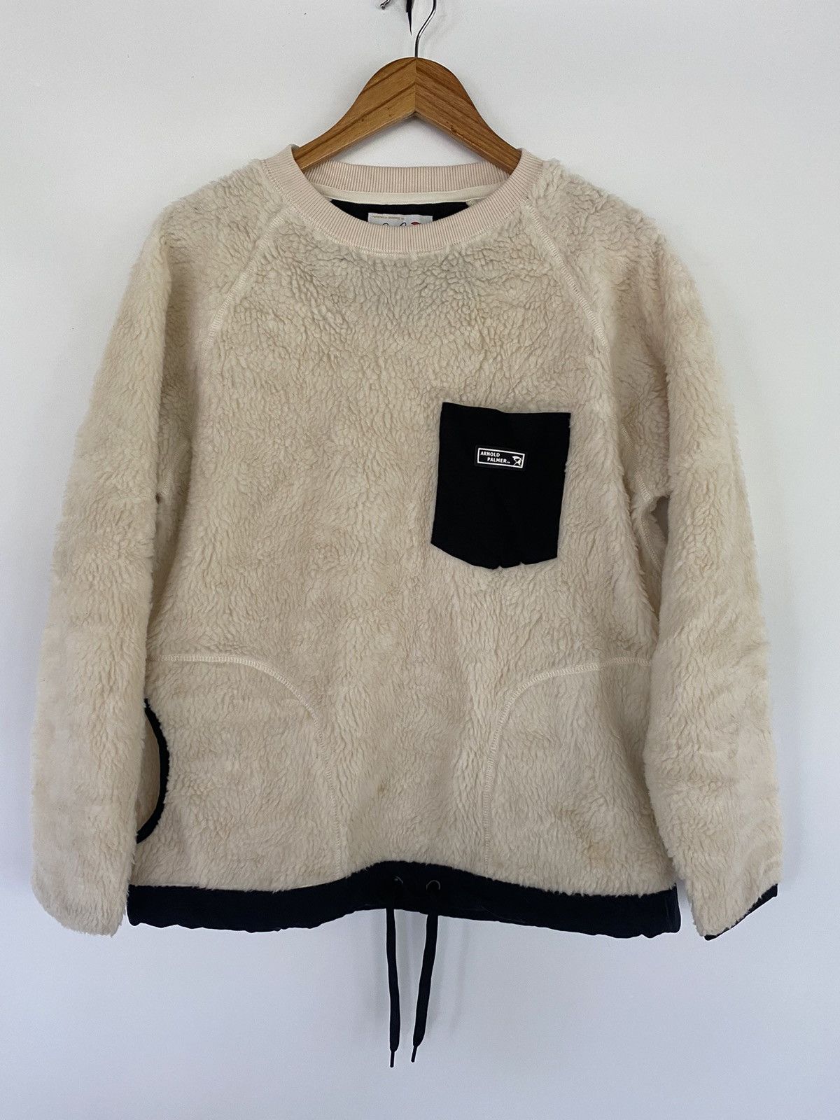 Arnold Palmer White Sherpa Fleece Jacket Pullover