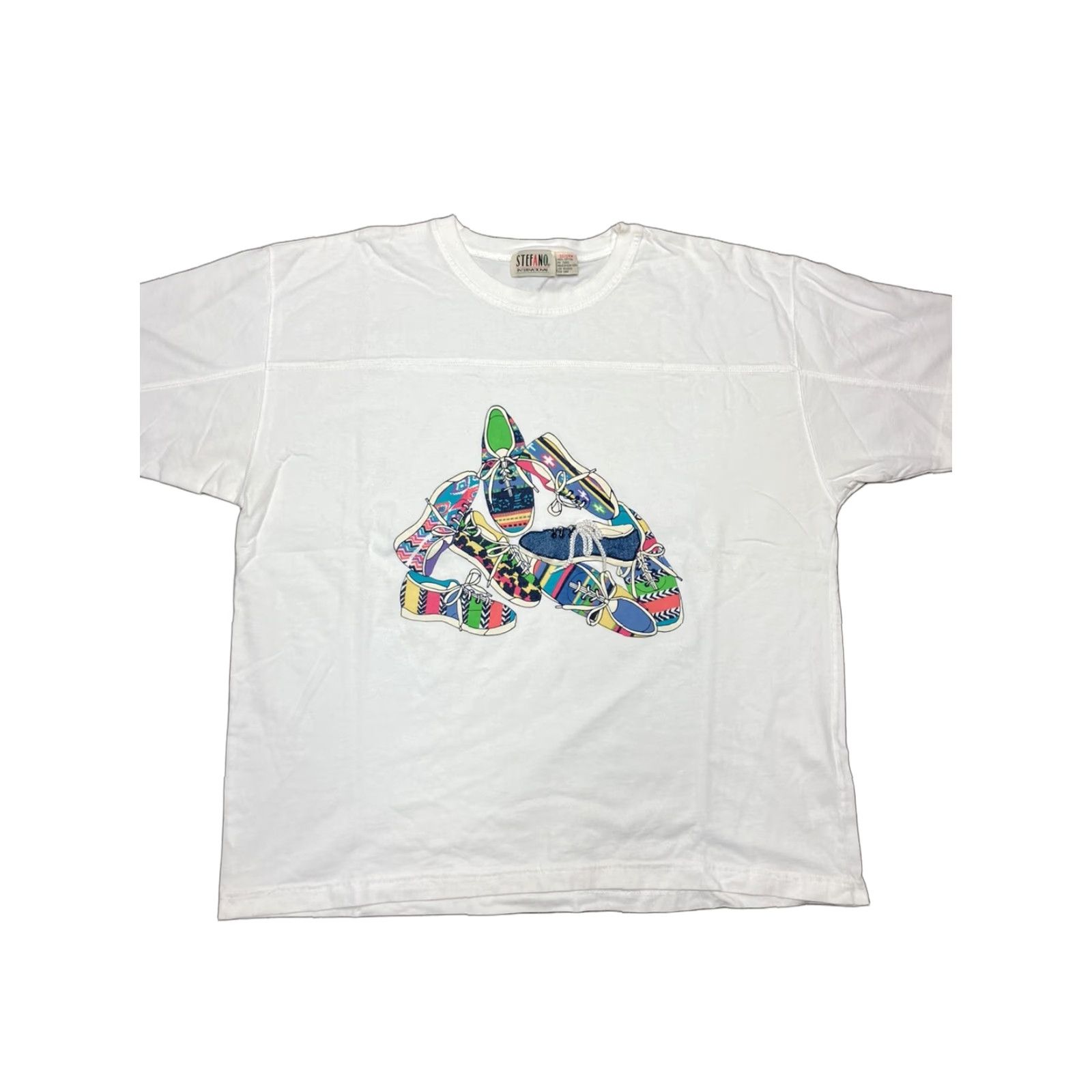 Vintage VINTAGE 90s graphic t shirt tennis shoes running denim steffano intl adult XL Size US XL / EU 56 / 4 - 1 Thumbnail