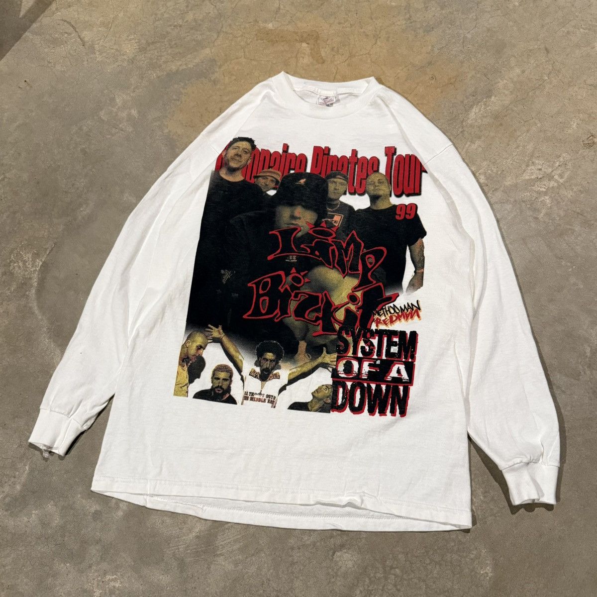 Vintage Vtg 1999 Billionaire Pirates Limp Bizkit Method Man Tour Tee Size US L / EU 52-54 / 3 - 2 Thumbnail