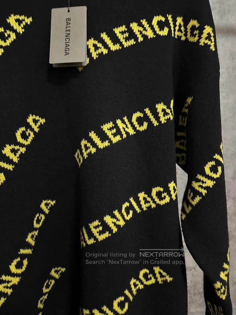Balenciaga Balenciaga Logo Knit Sweater Black Yellow. Size US XS / EU 42 / 0 - 2 Thumbnail