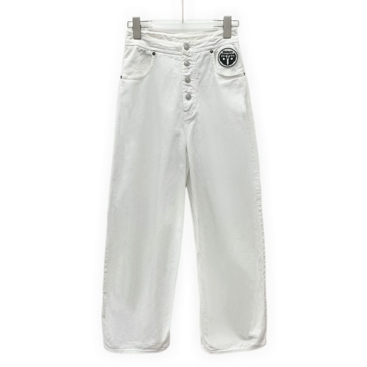 Maison Margiela Maison Margiela White Logo Cotton Casual Trousers K26WX Size 24" / US 00 / IT 34 - 1 Thumbnail