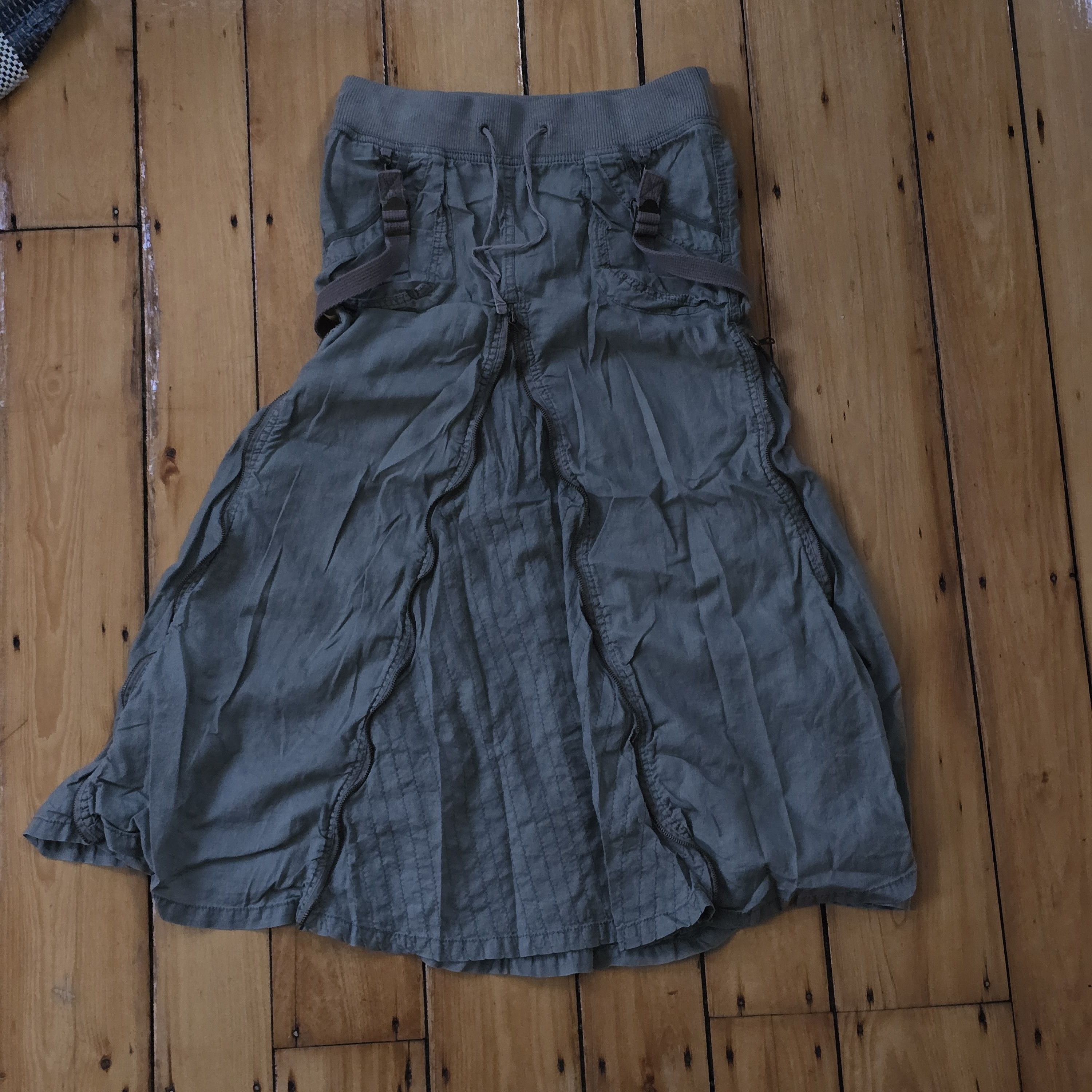 GOA GOA Military cargo zip up skirt olive green | Grailed