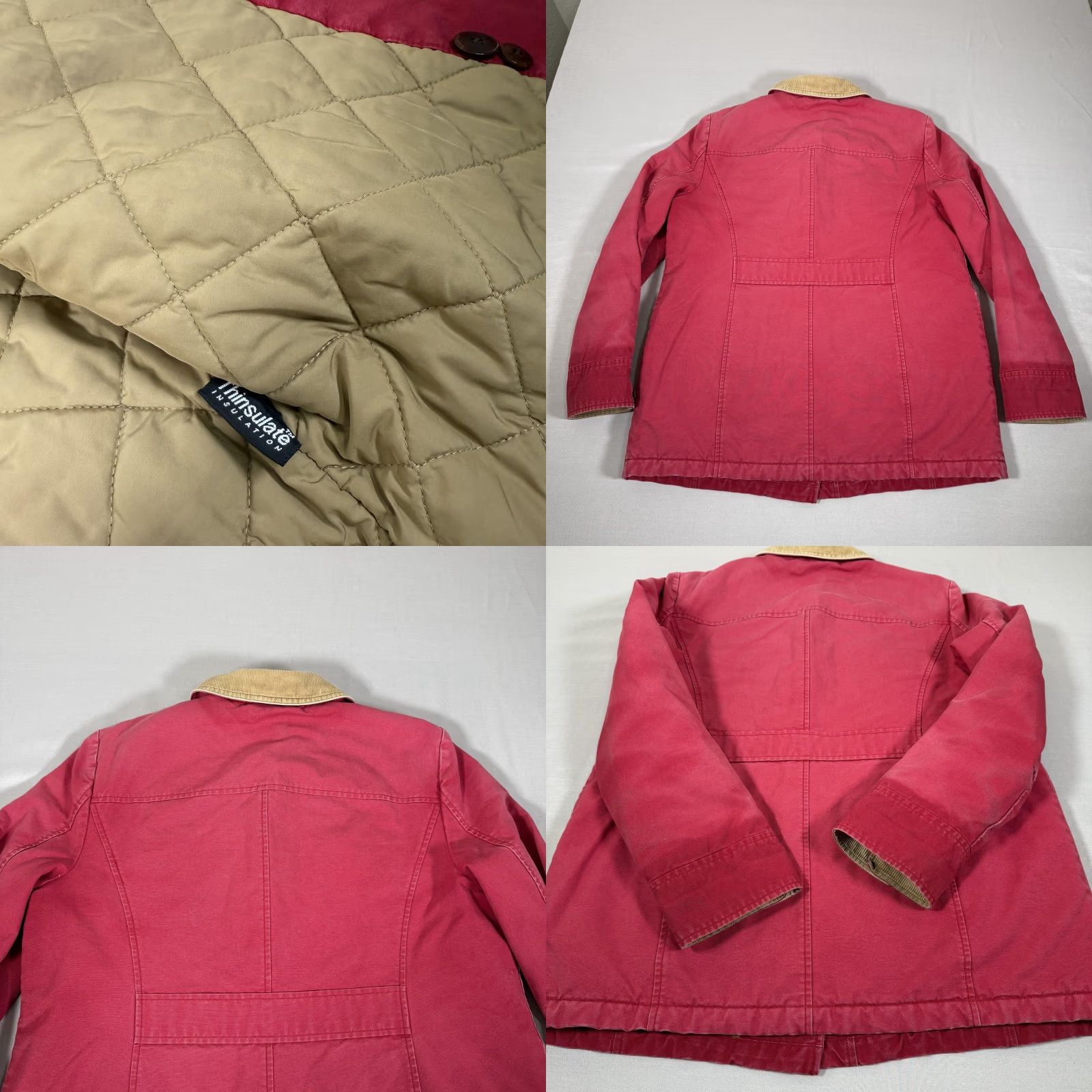 Vintage VINTAGE L.L.Bean Jacket Womens Large Red Canvas Barn Chore Field Coat Lined Outdoor Work Size L / US 10 / IT 46 - 10 Thumbnail