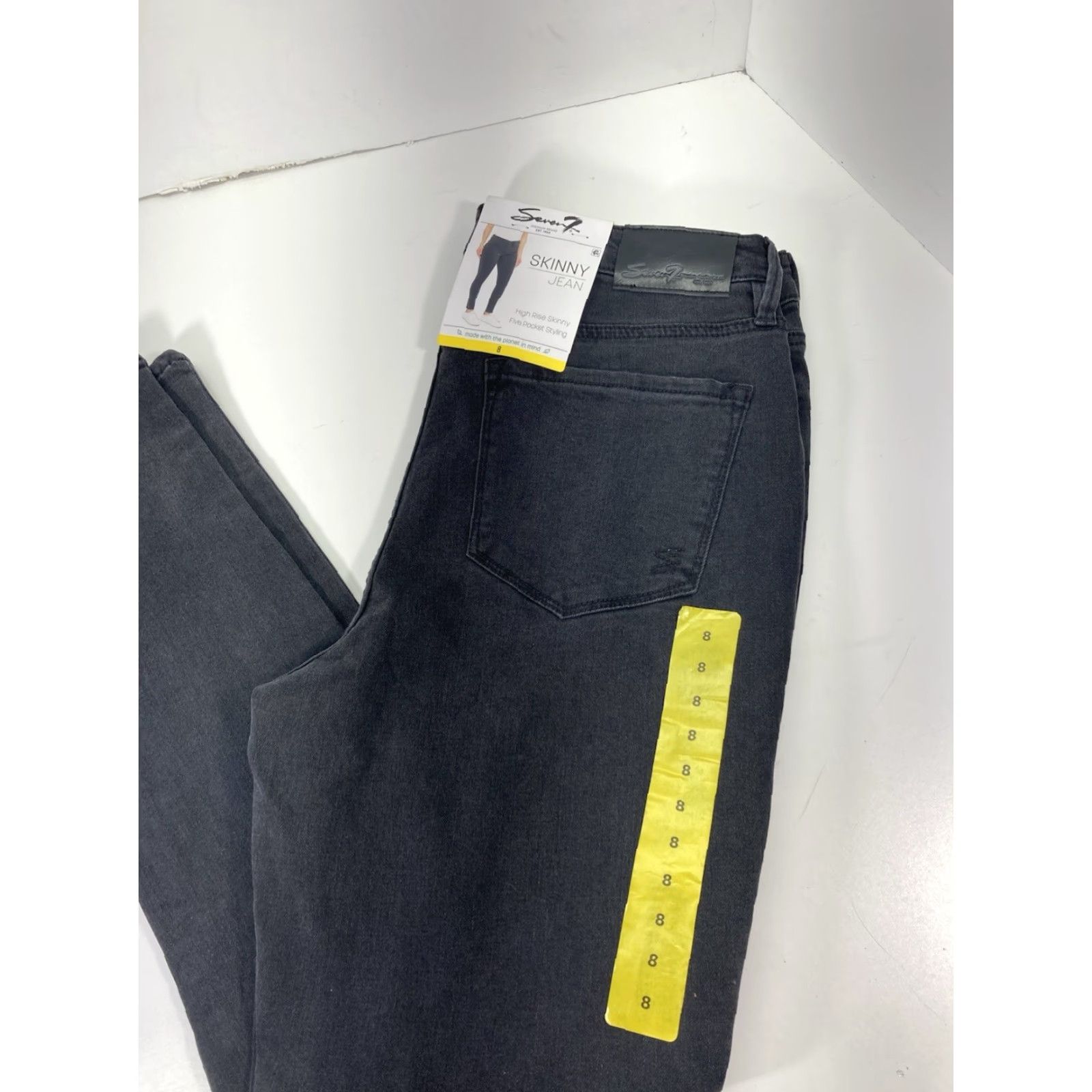Vintage Seven7 Jeans Women Skinny 8 29X30 Black Denim High Rise Stretch NWT Size 30" / US 8 / IT 44 - 2 Thumbnail