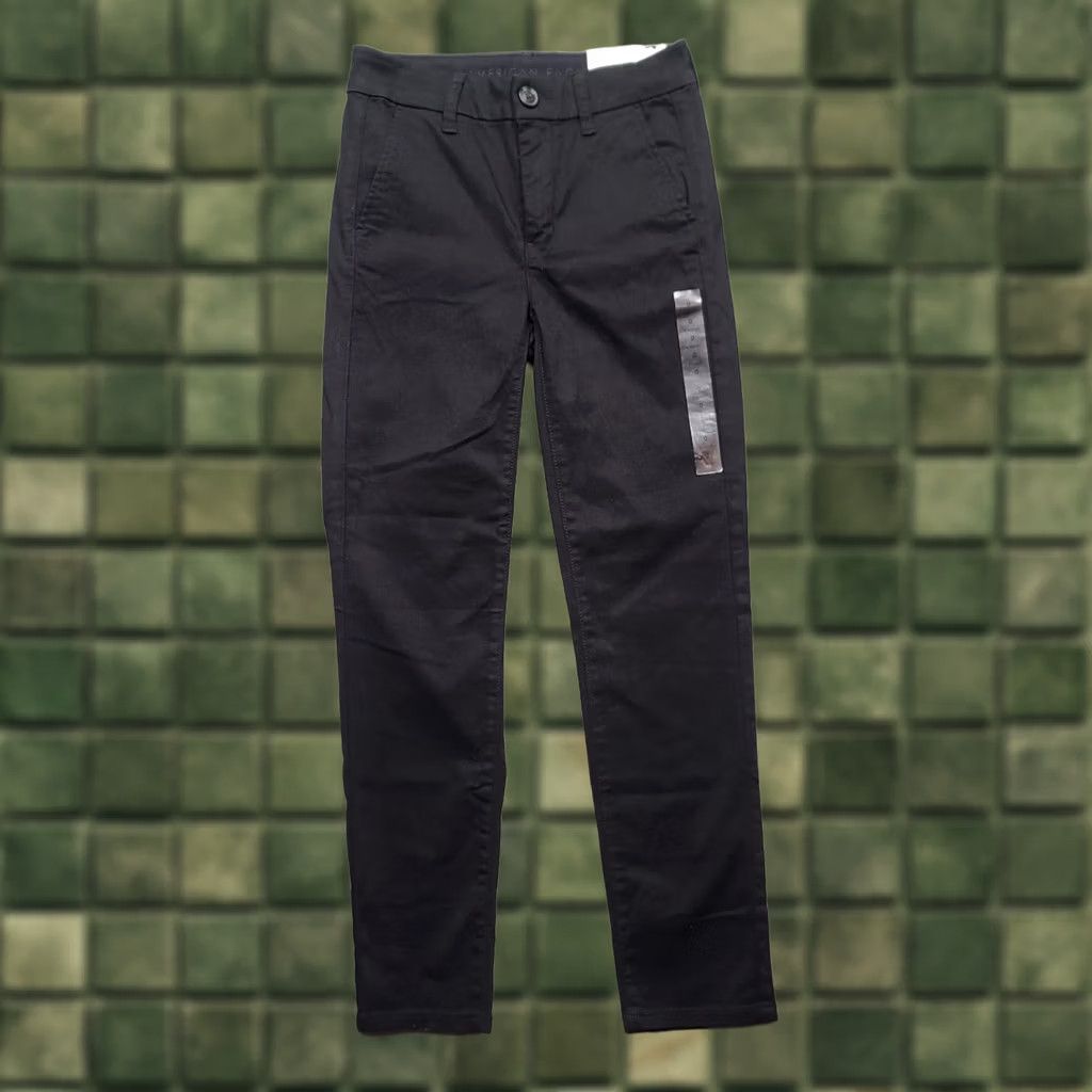 American Eagle Outfitters VINTAGE American Eagle Jeans Womens 25x27 Skinny High Rise Tapered Leg Super Stretch Jeans Black 90s Womens Size 42" / US 20 - 1 Thumbnail